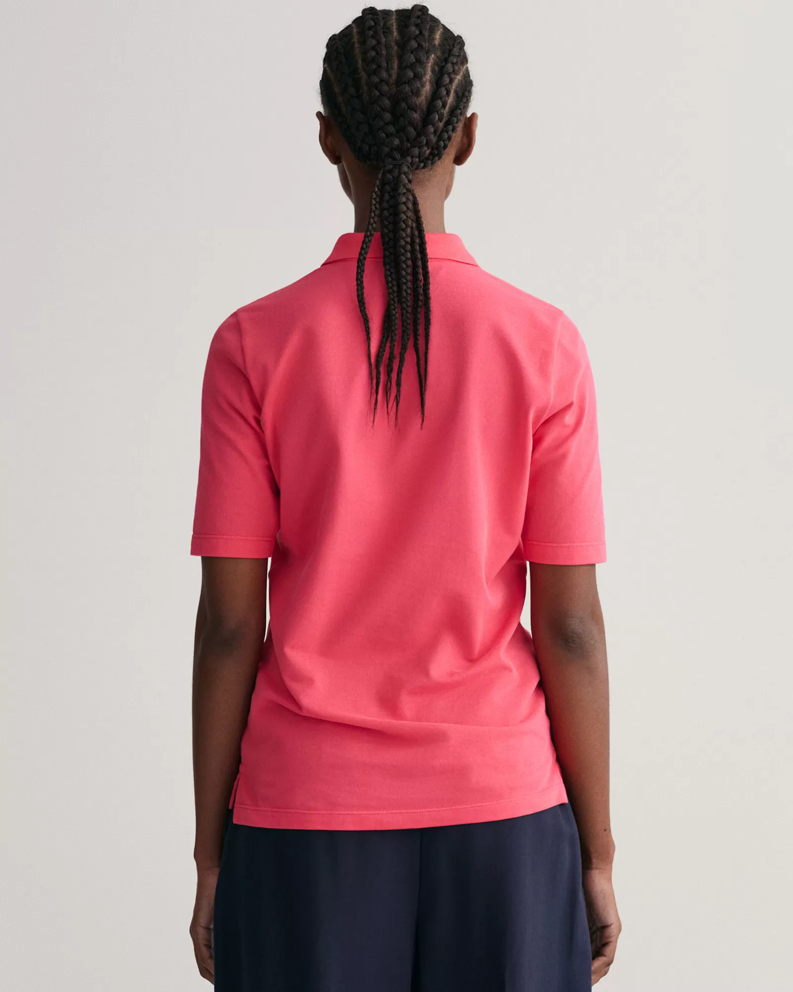 Women GANT Polos & Ruggers*Original Mid Sleeve Piqué Polo Shirt MAGENTA PINK