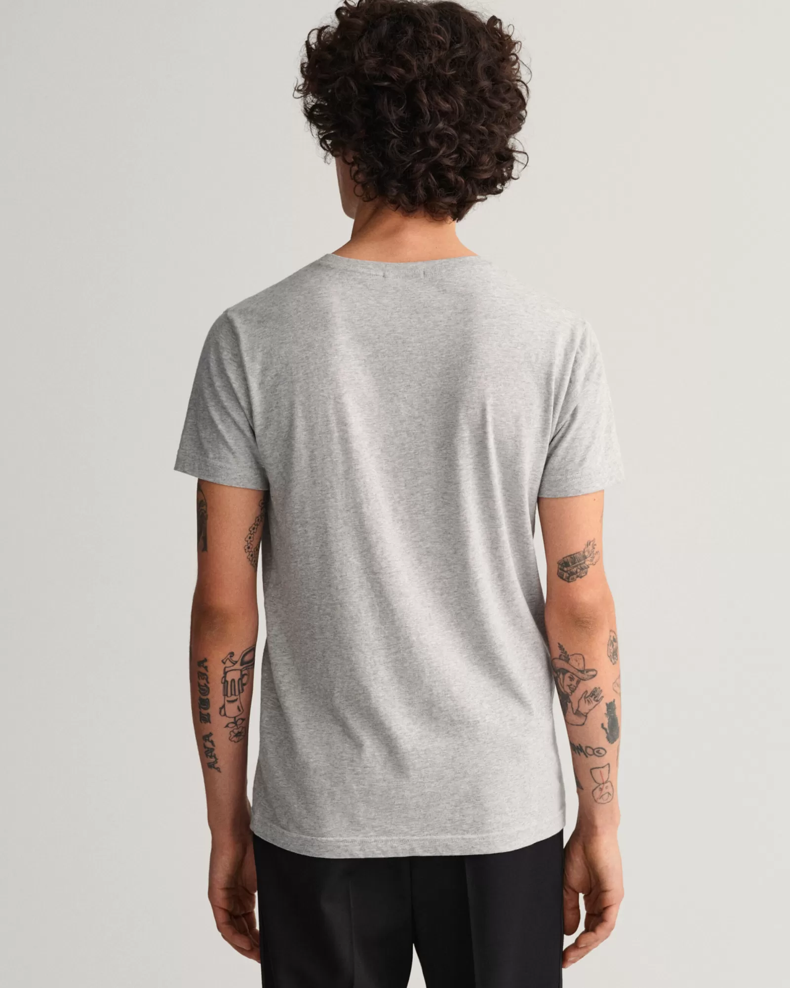 Men GANT T-Shirts*Original Slim Fit T-Shirt LIGHT GREY MELANGE