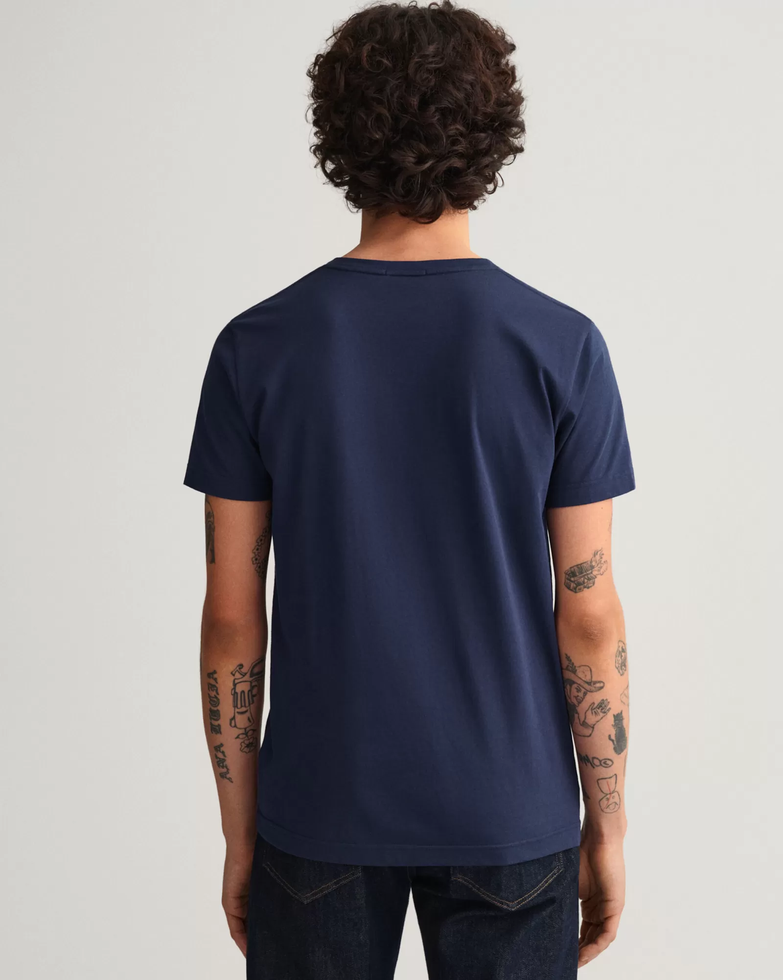 Men GANT T-Shirts*Original Slim Fit V-Neck T-Shirt EVENING BLUE