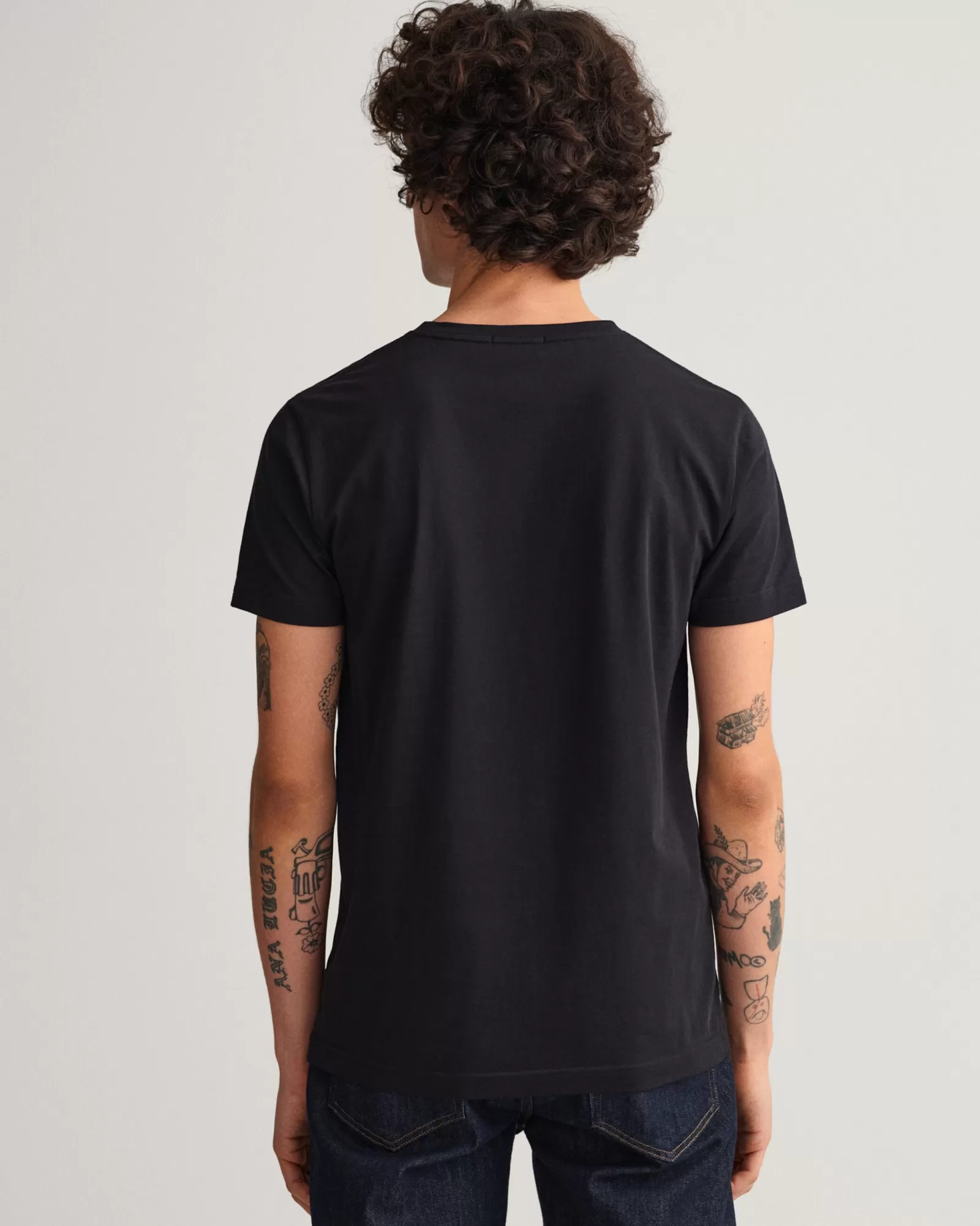 Men GANT T-Shirts*Original Slim Fit V-Neck T-Shirt BLACK