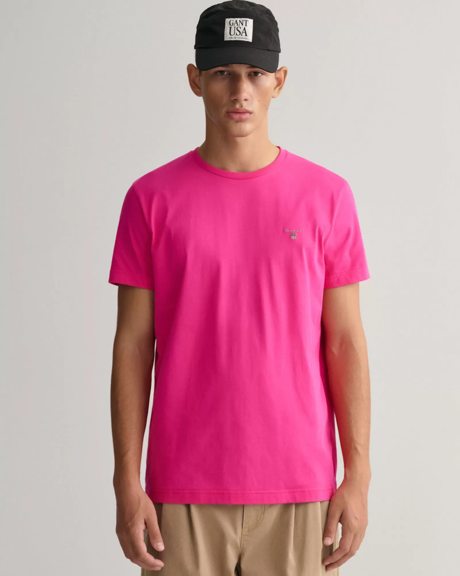 Men GANT T-Shirts*Original T-Shirt HYPER PINK