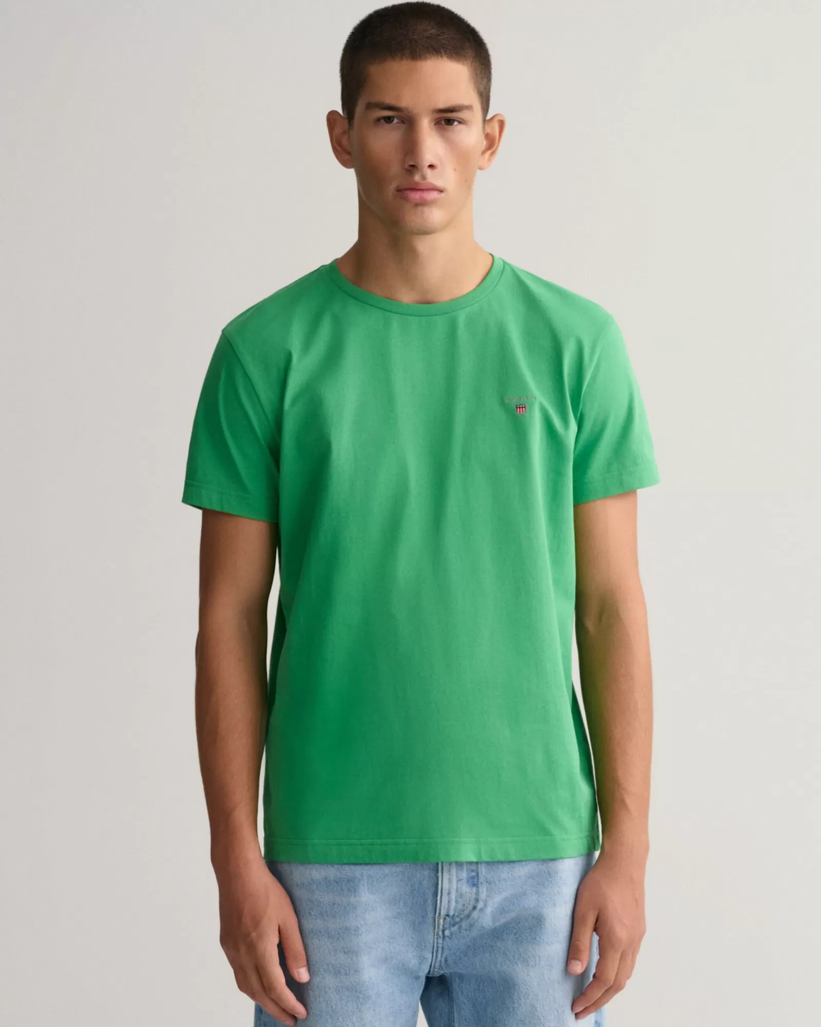 Men GANT T-Shirts*Original T-Shirt MID GREEN