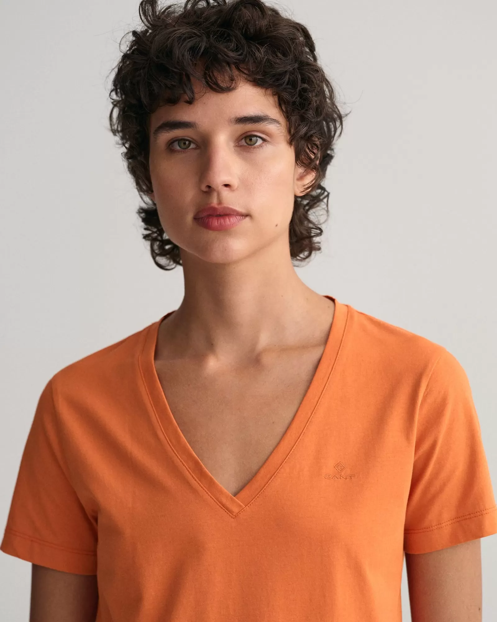 Women GANT T-Shirts & Tops*Original V-Neck T-Shirt PUMPKIN ORANGE