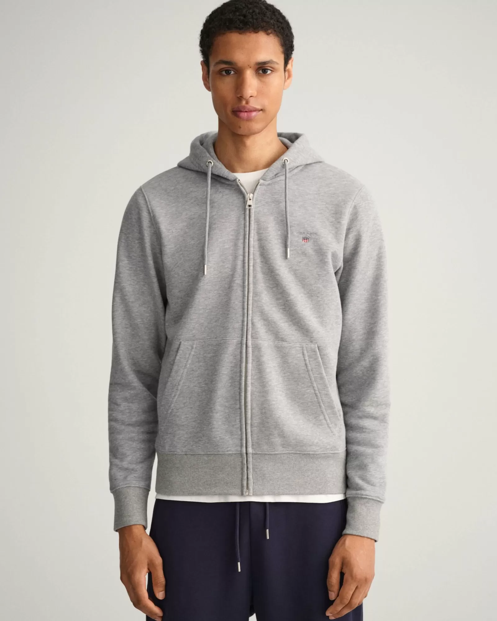 Men GANT Sweatshirts & Hoodies*Original Zip Hoodie GREY MELANGE