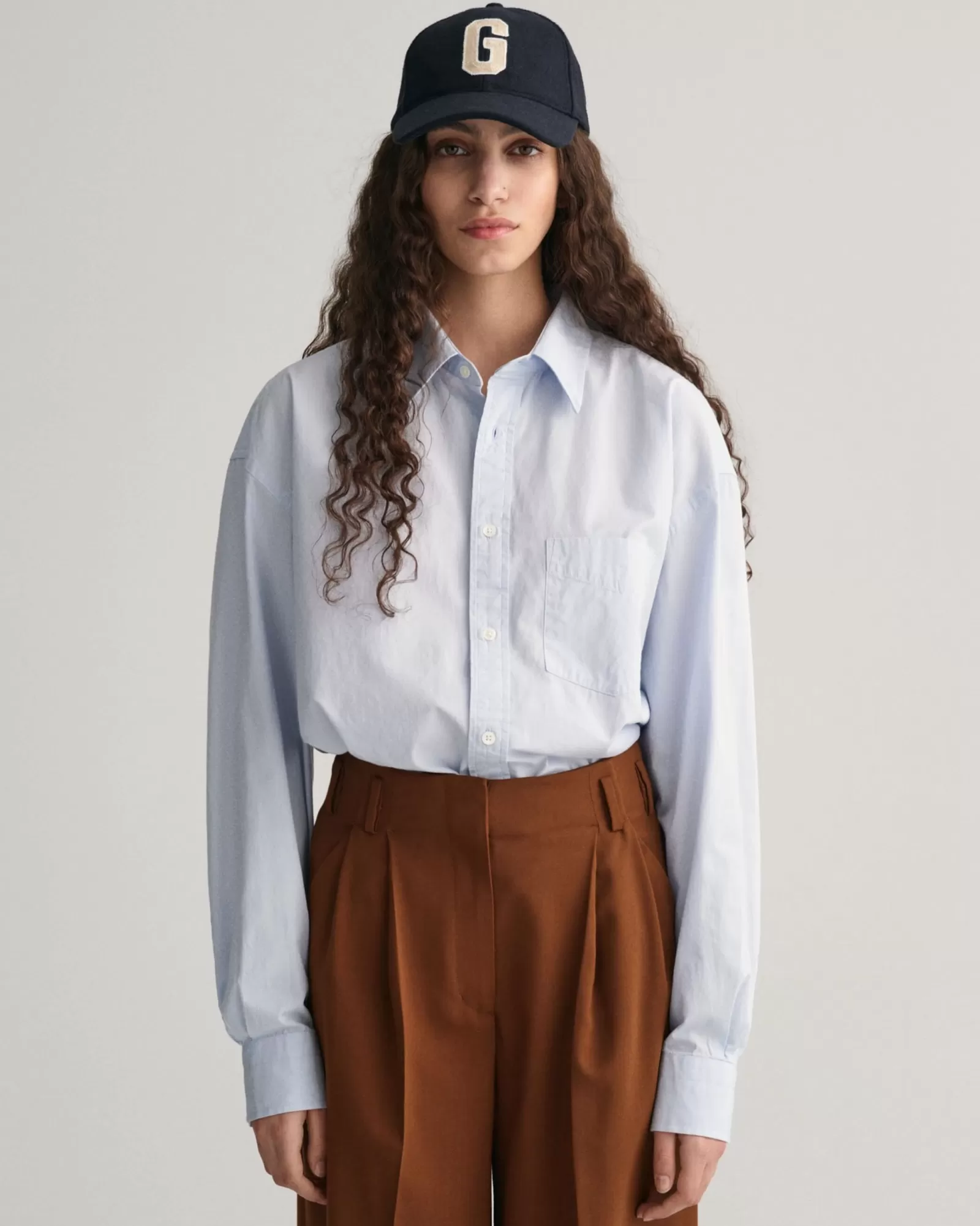 Women GANT Shirts*Oversized Compact Poplin Shirt LIGHT BLUE