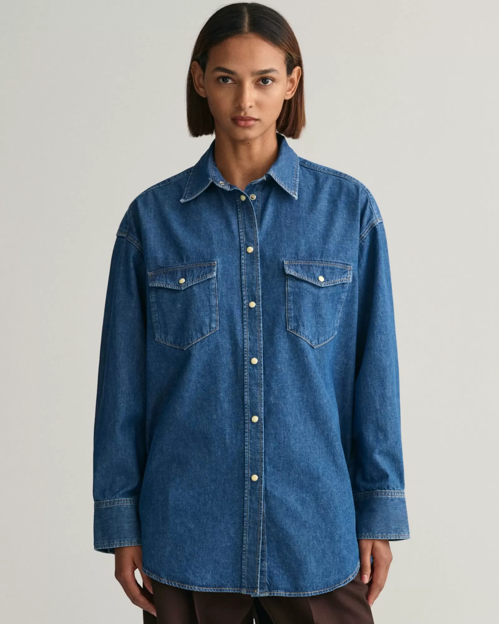 Women GANT Shirts*Oversized Denim Shirt INDIGO