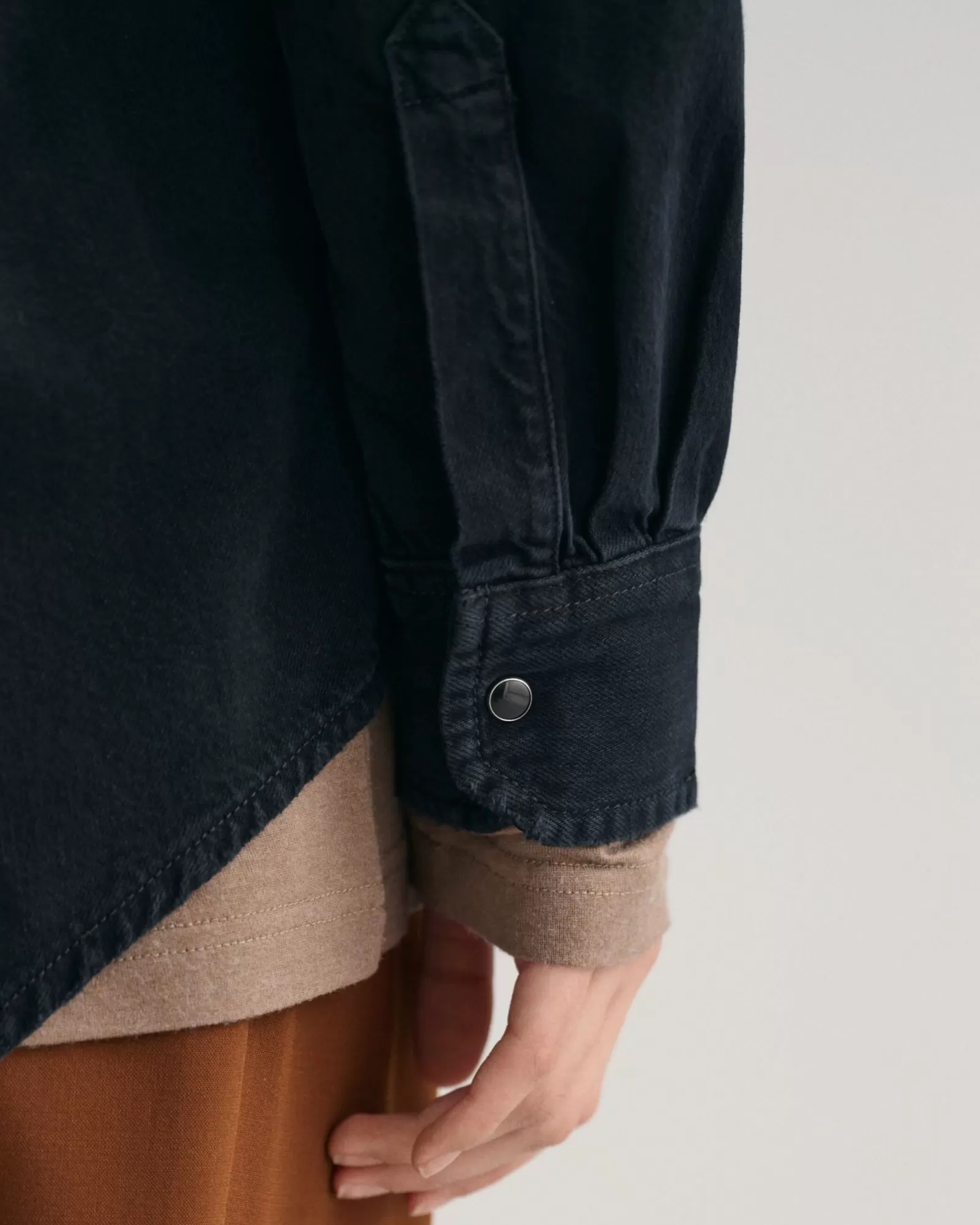 Women GANT Shirts*Oversized Denim Shirt BLACK WORN IN