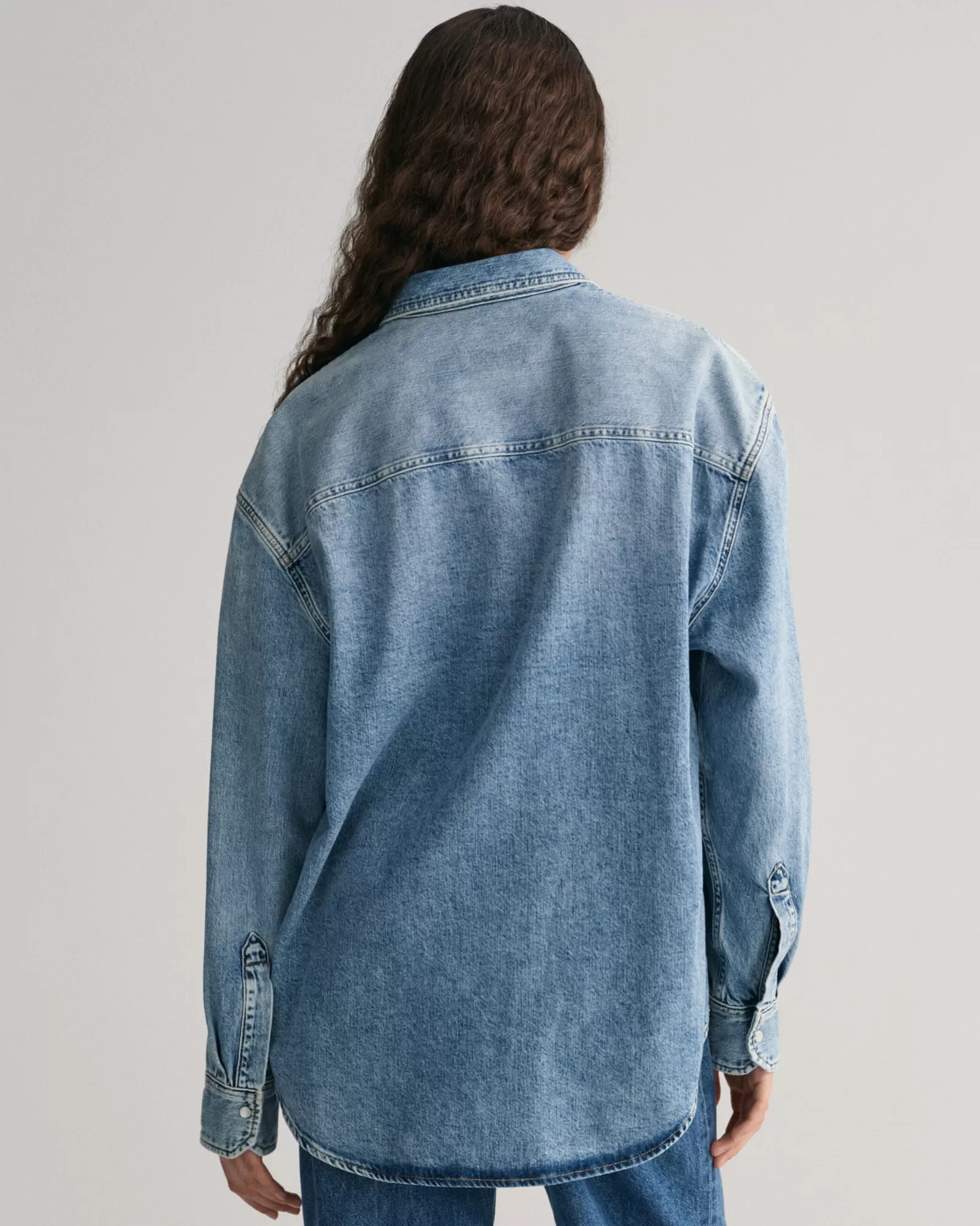 Women GANT Shirts*Oversized Denim Shirt LIGHT BLUE WORN IN