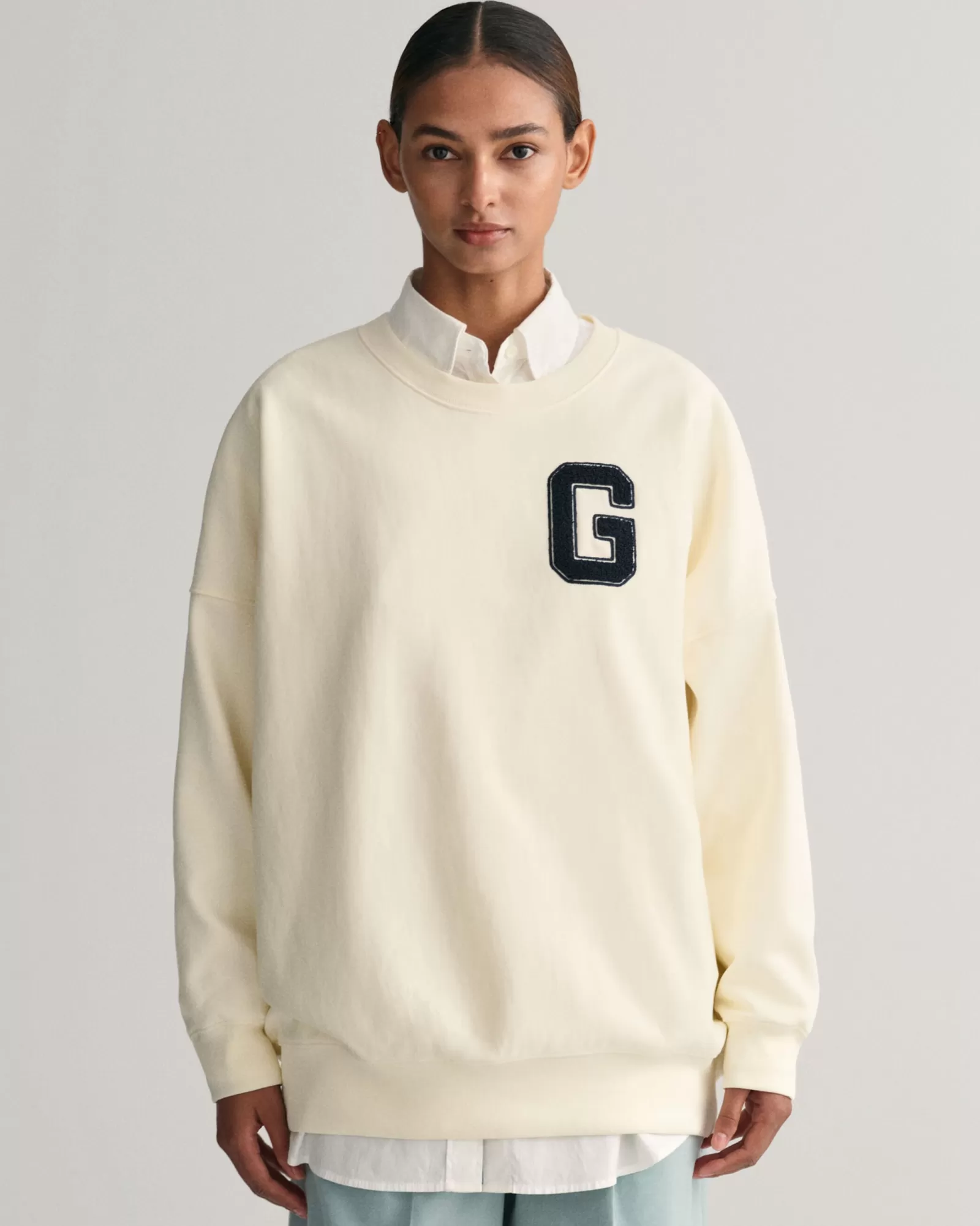 Women GANT Sweatshirts & Hoodies*Oversized G Crew Neck Sweatshirt CREAM