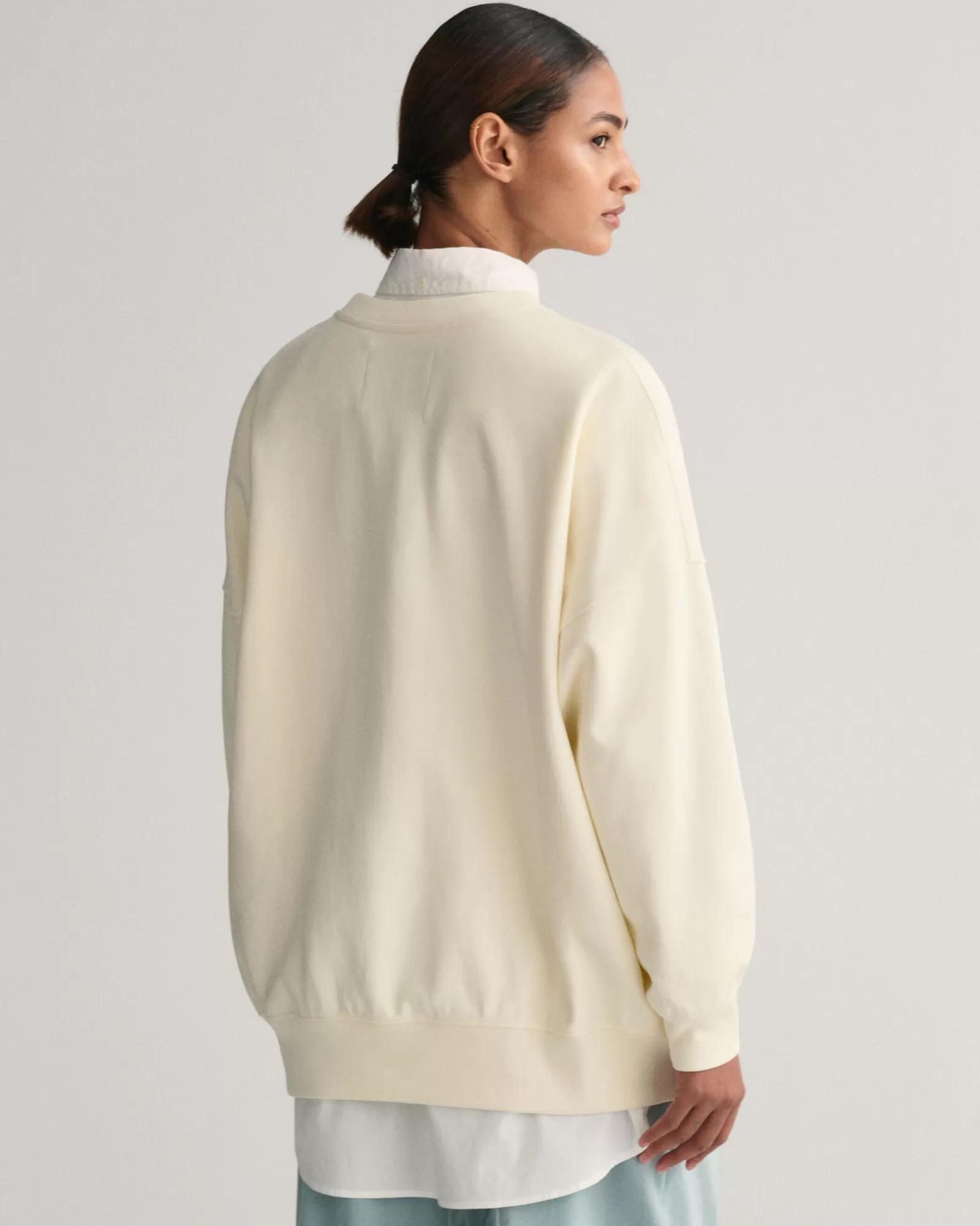 Women GANT Sweatshirts & Hoodies*Oversized G Crew Neck Sweatshirt CREAM