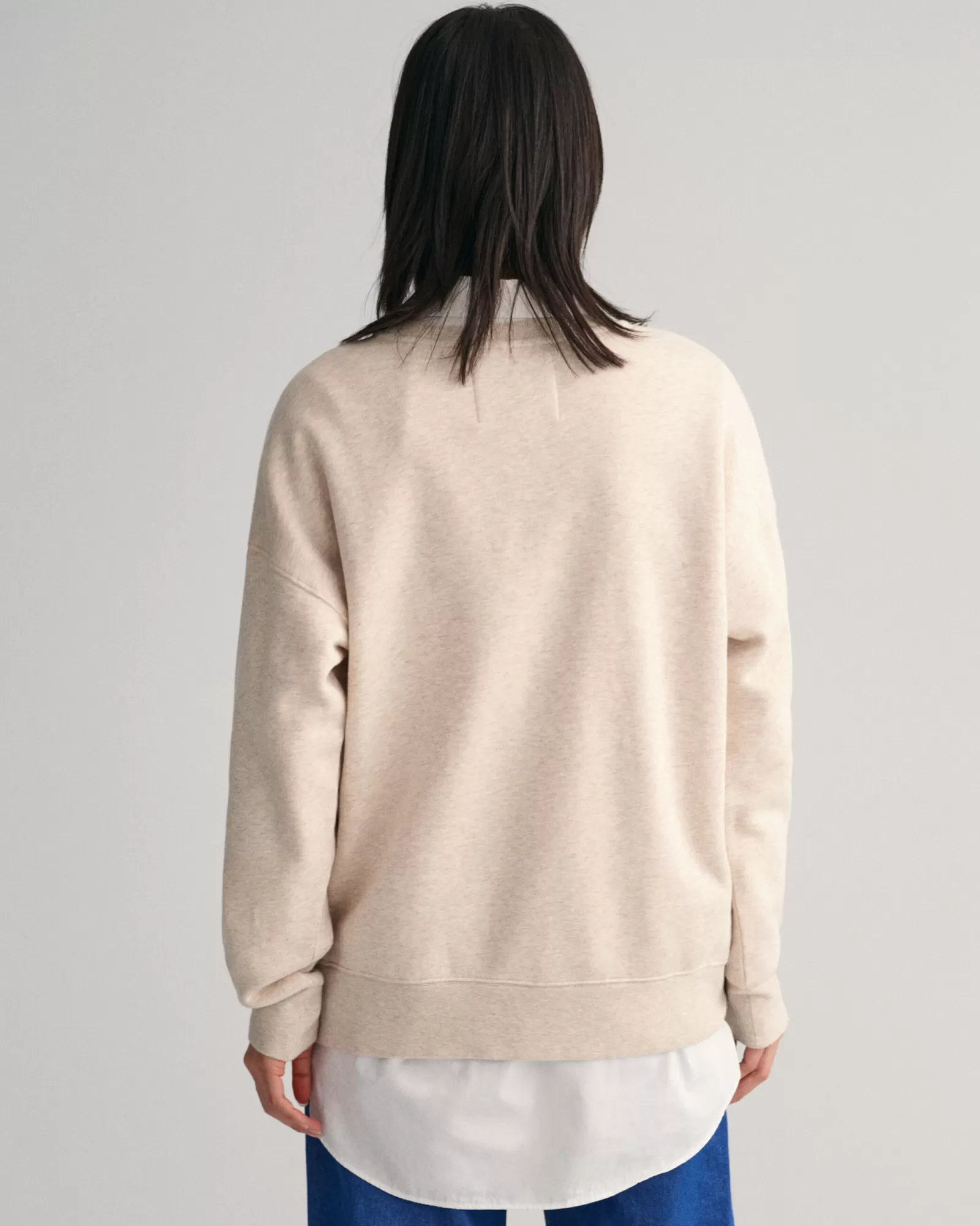 Women GANT Sweatshirts & Hoodies*Oversized USA Crew Neck Sweatshirt LIGHT BEIGE MELANGE