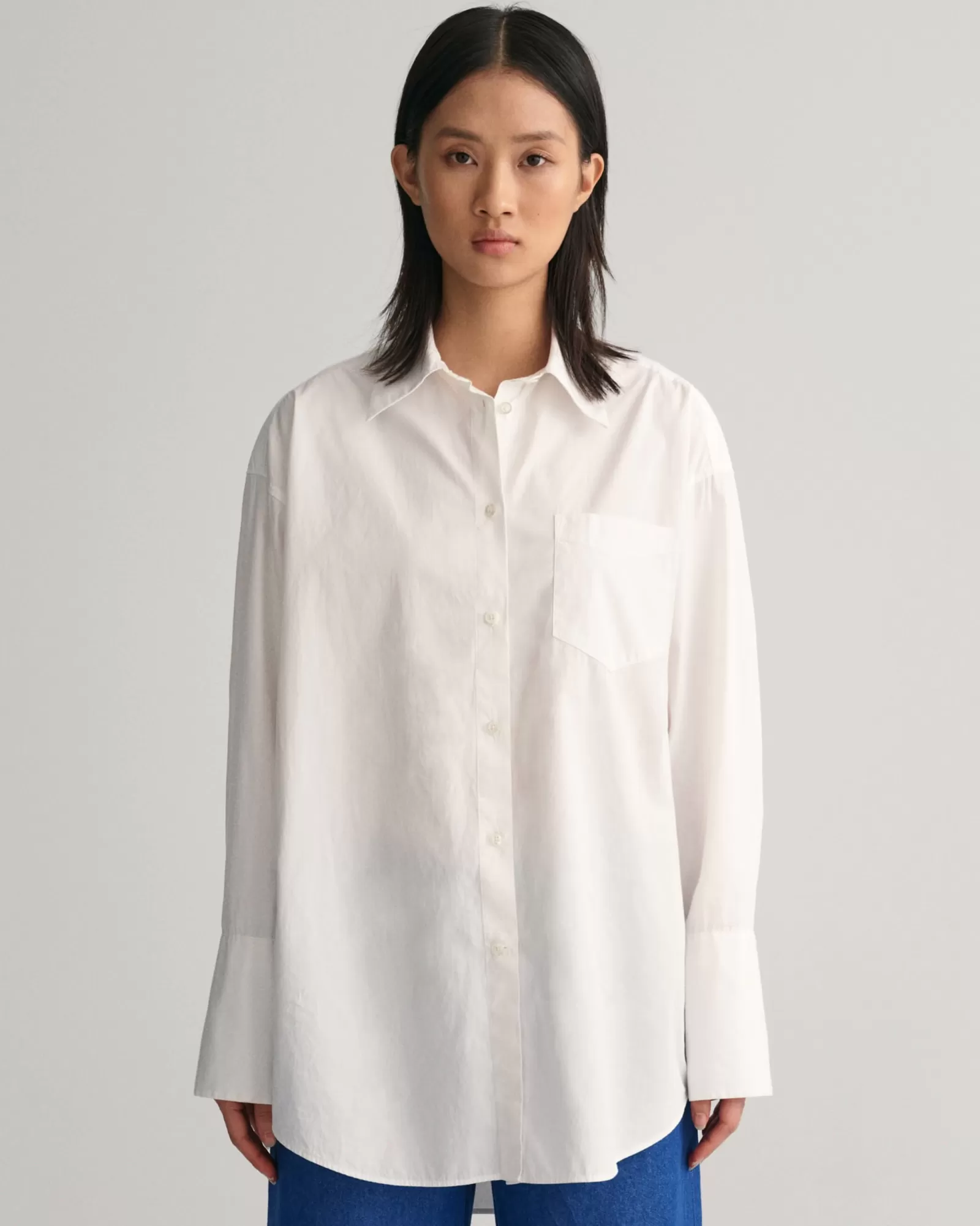 Women GANT Shirts*Oversized High Cuffs Poplin Shirt WHITE