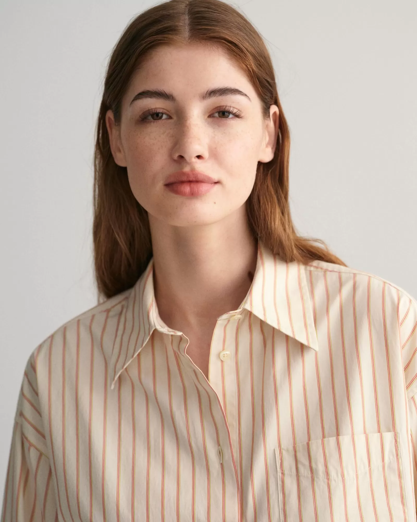 Women GANT Shirts*Oversized High Cuffs Striped Poplin Shirt LINEN