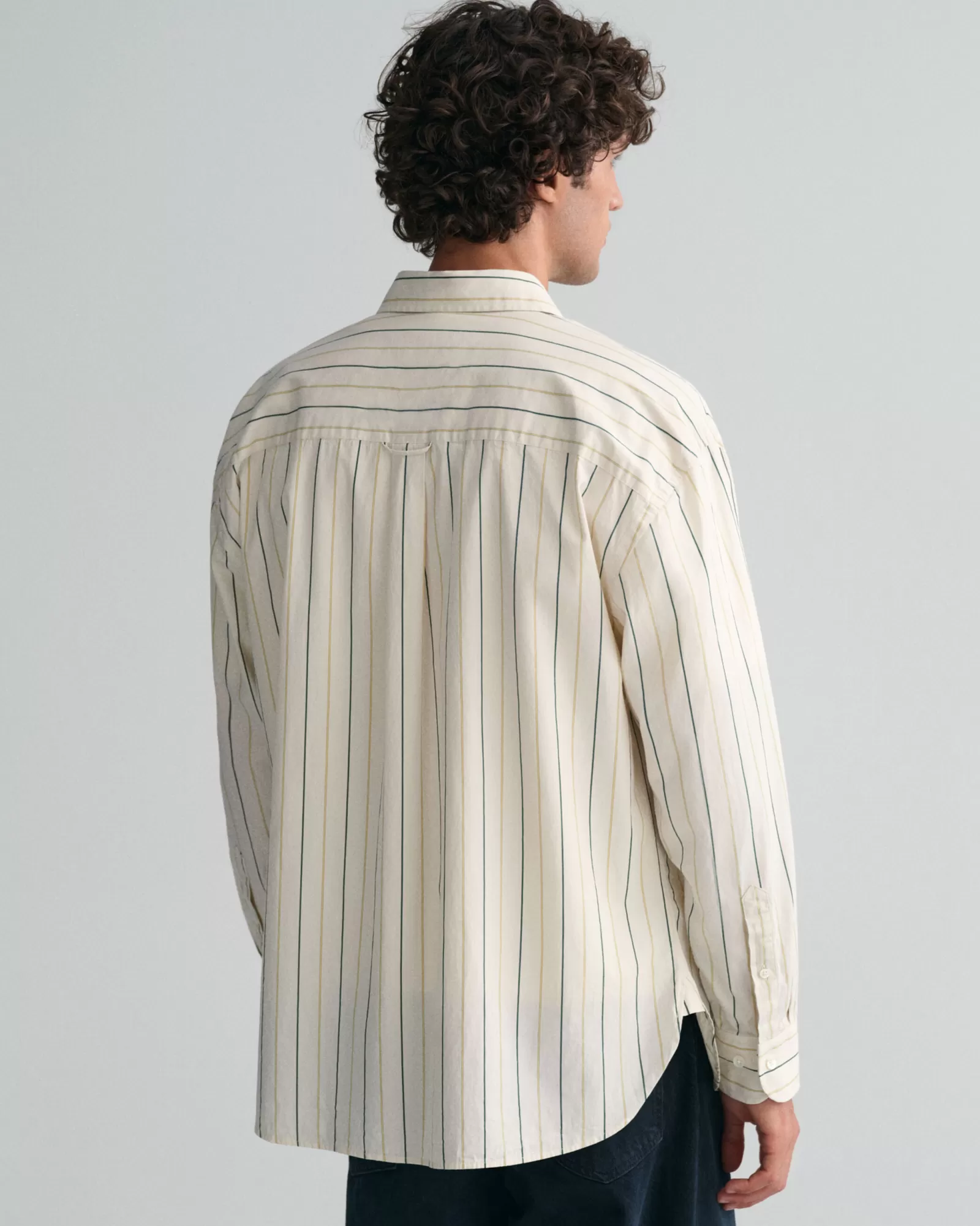 Men GANT Shirts*Oversized Striped Compact Poplin Shirt LINEN