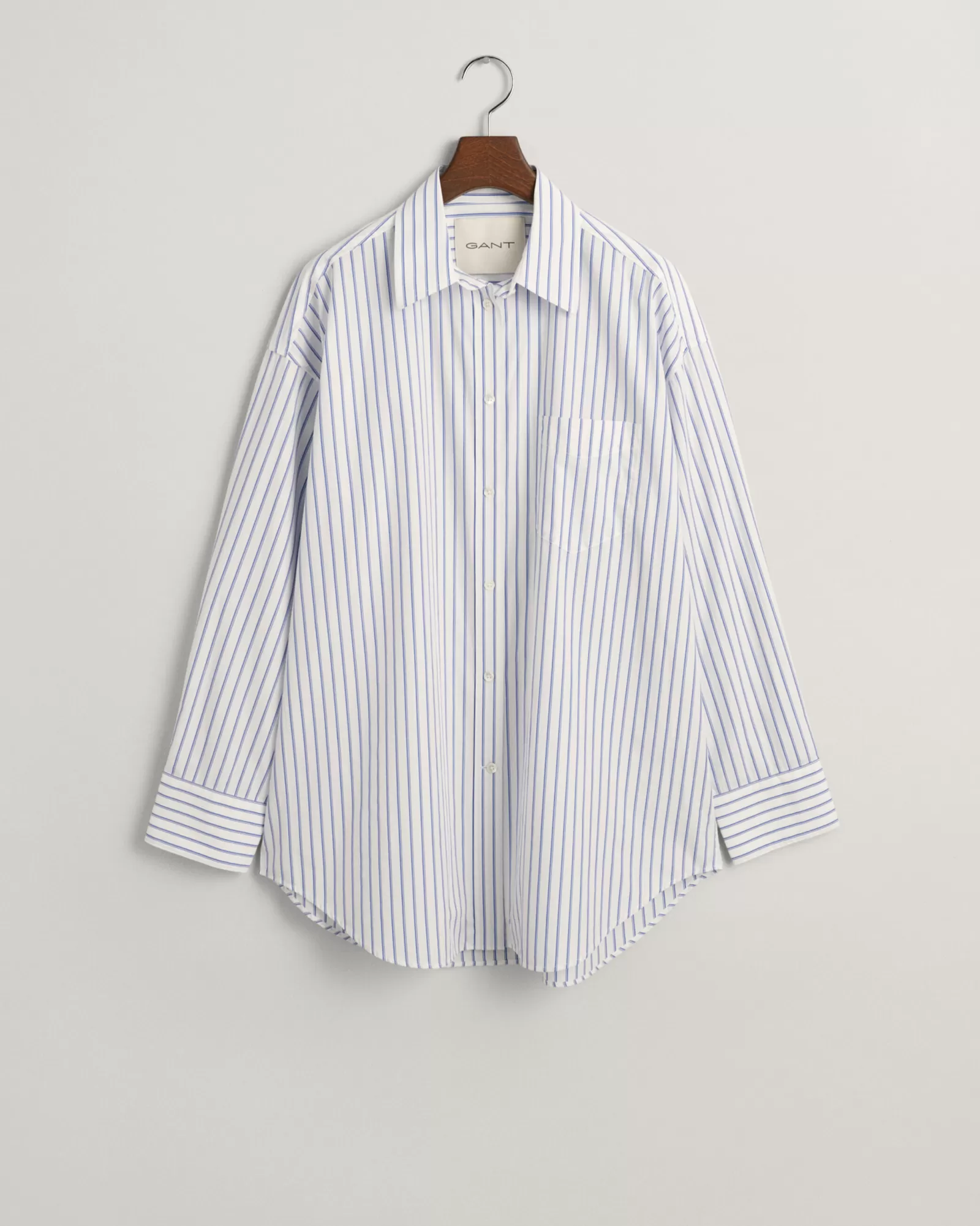 Women GANT Shirts*Oversized Striped Poplin Shirt COLLEGE BLUE