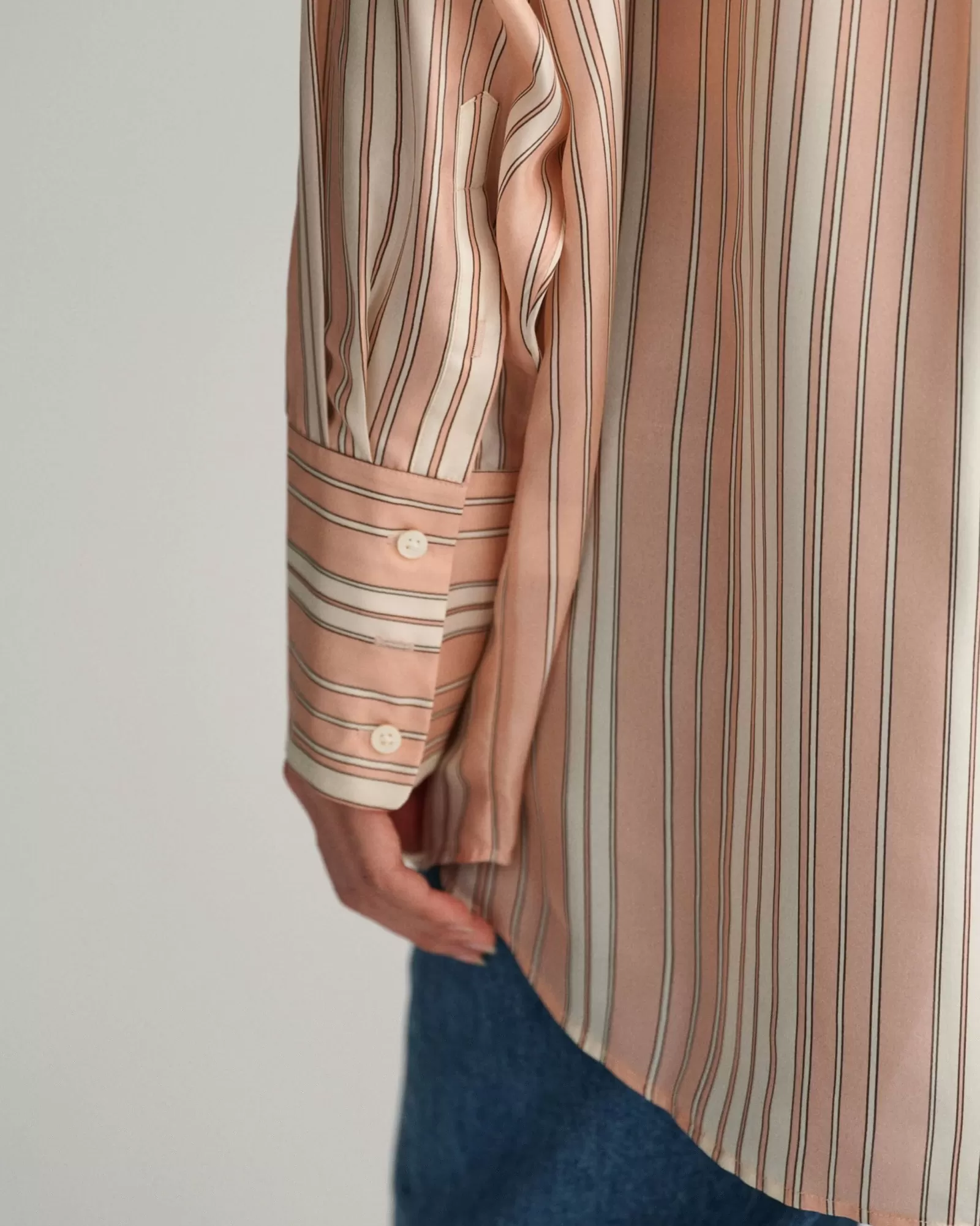 Women GANT Shirts*Oversized Striped Silk Shirt SALMON PINK