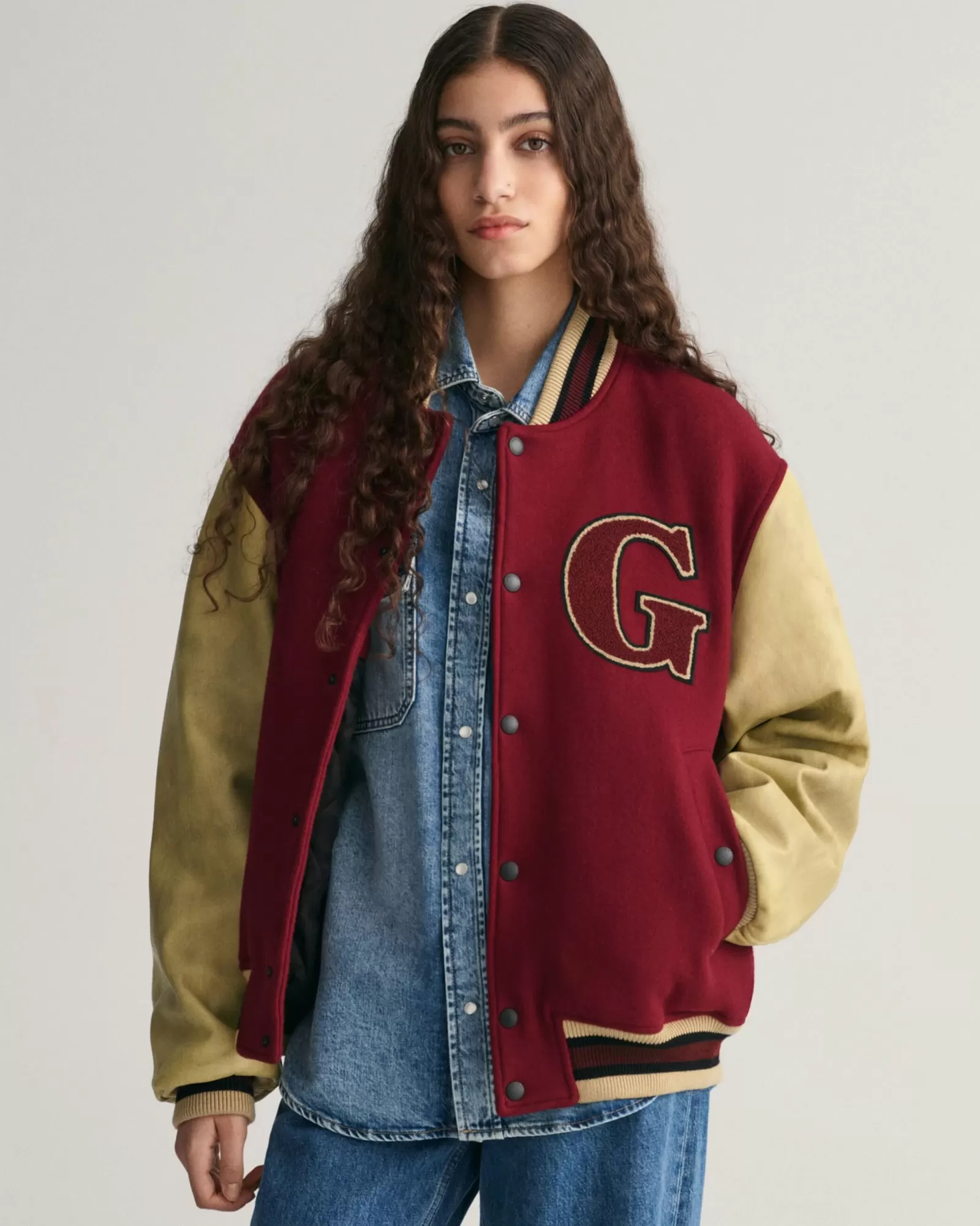 Women GANT Jackets & Coats*Padded Mix Varsity Jacket PLUMPED RED