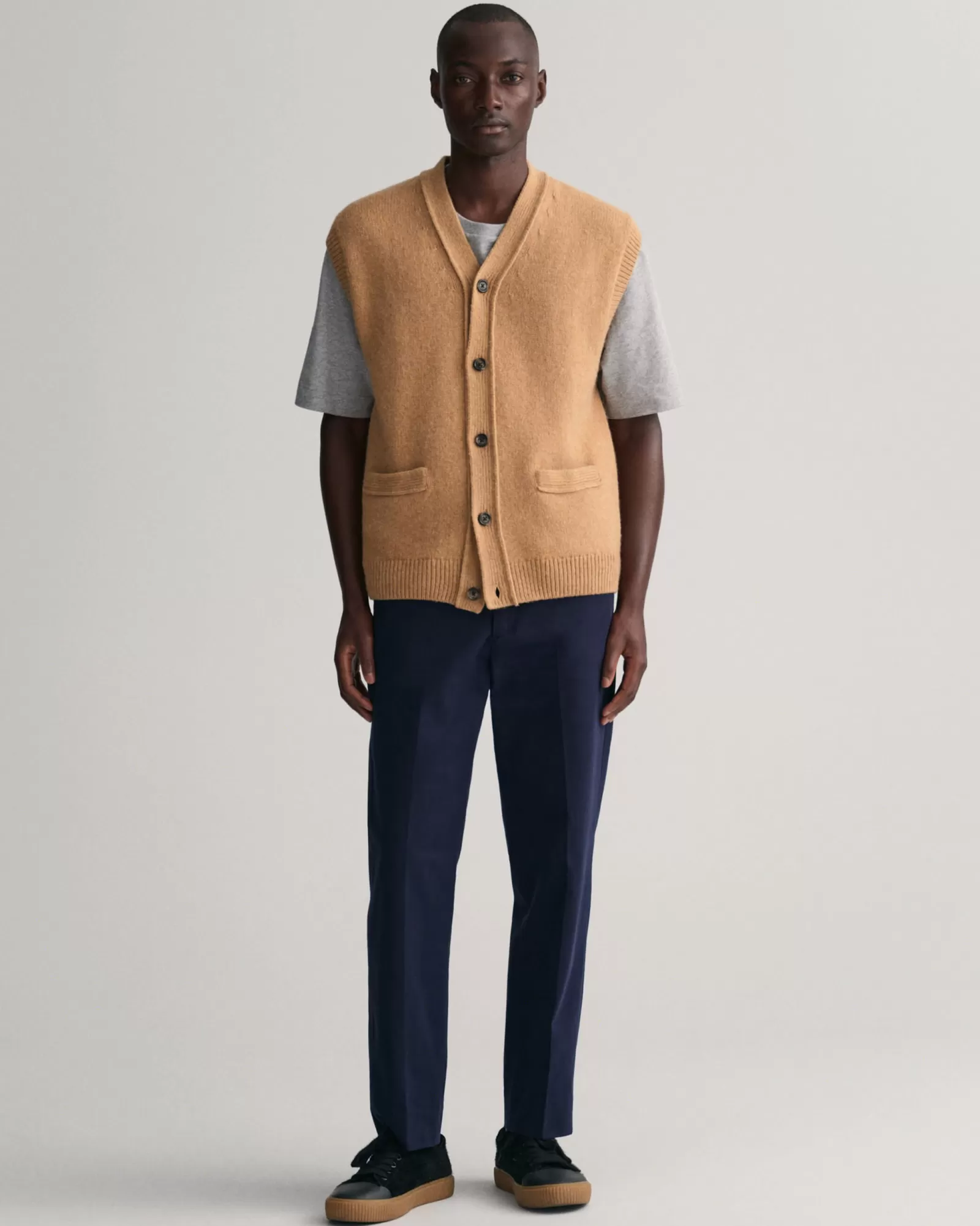 Men GANT Pants*Peached Cotton Slacks EVENING BLUE