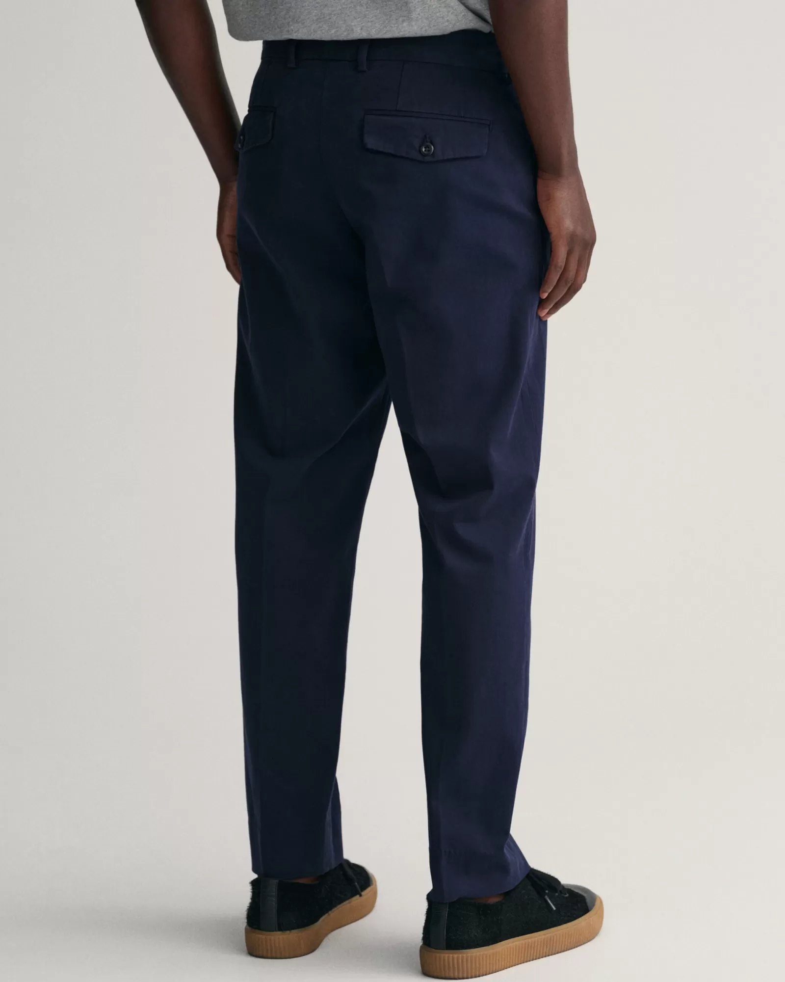 Men GANT Pants*Peached Cotton Slacks EVENING BLUE