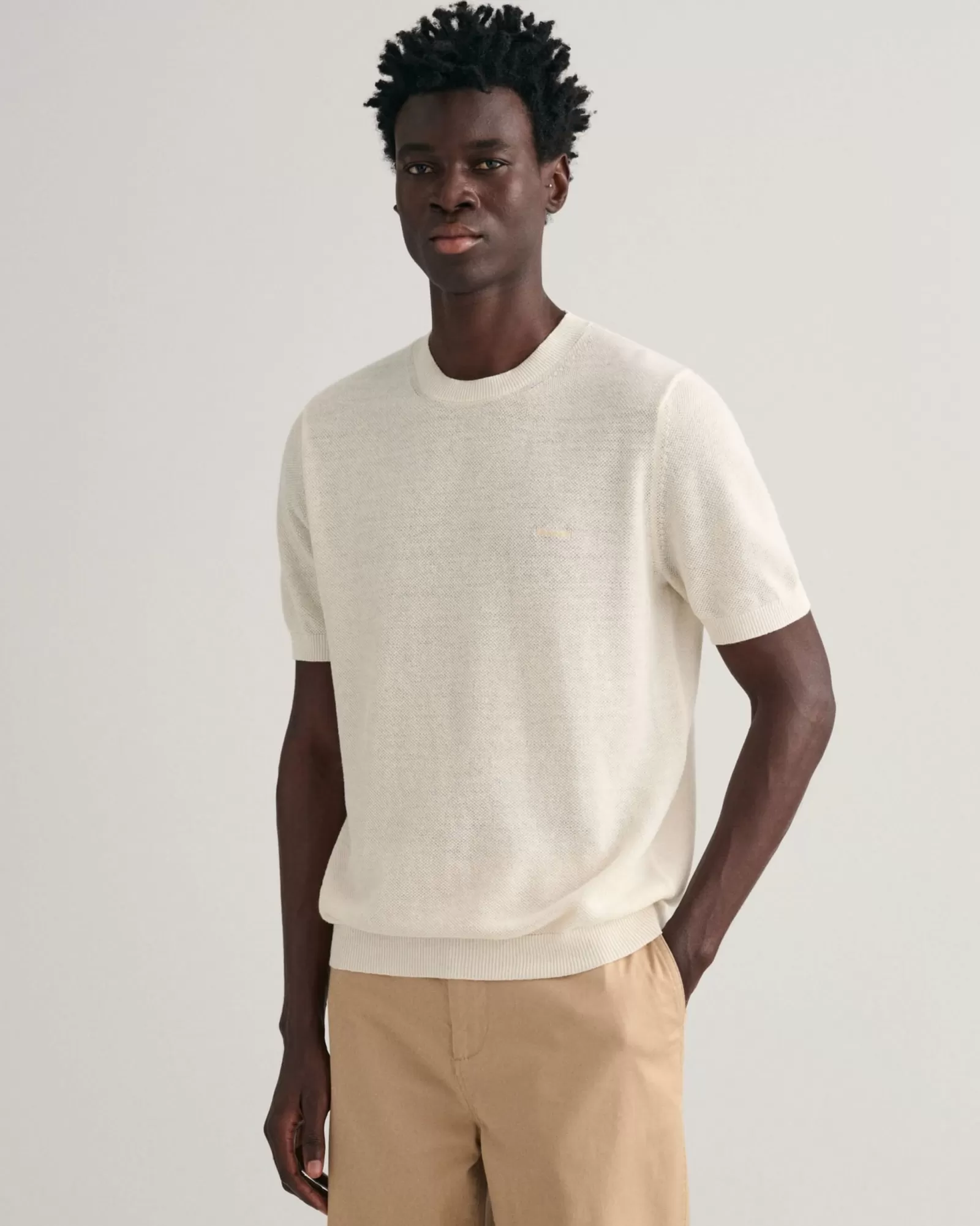 Men GANT T-Shirts | Knitwear*Piqué T-Shirt CREAM