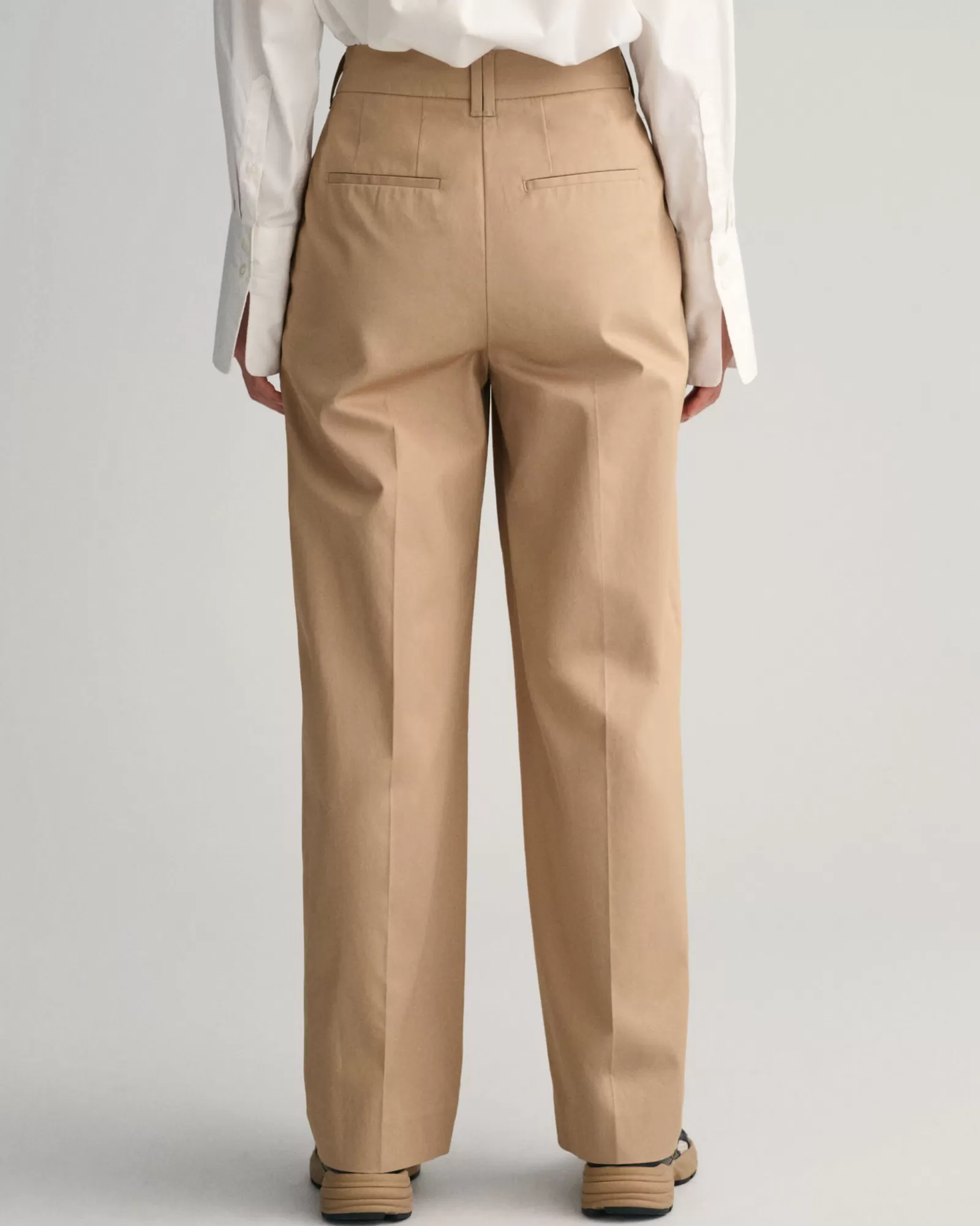 Women GANT Pants*Pleated Chinos DARK KHAKI