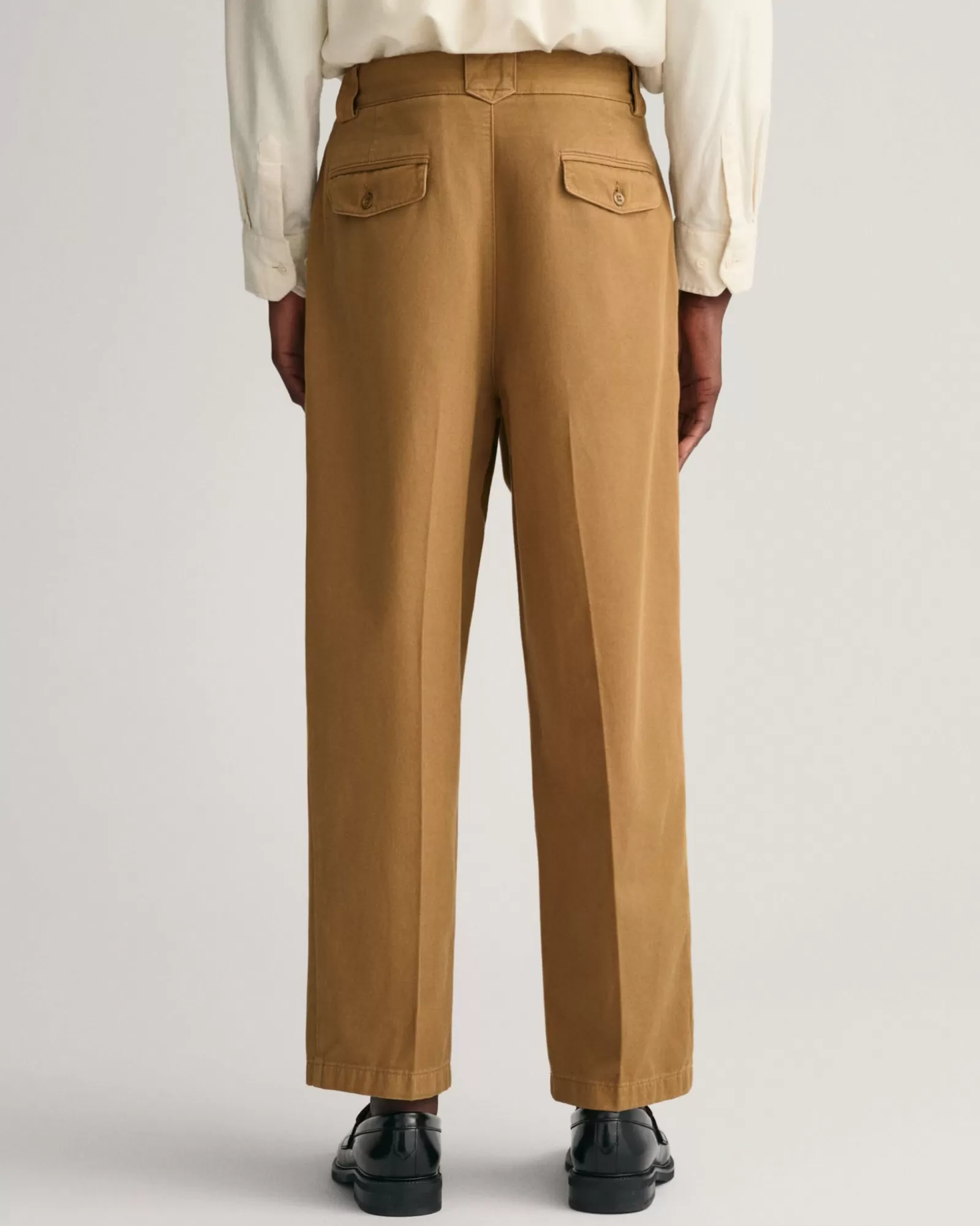 Men GANT Pants*Pleated Twill Chinos MUSTARD BEIGE