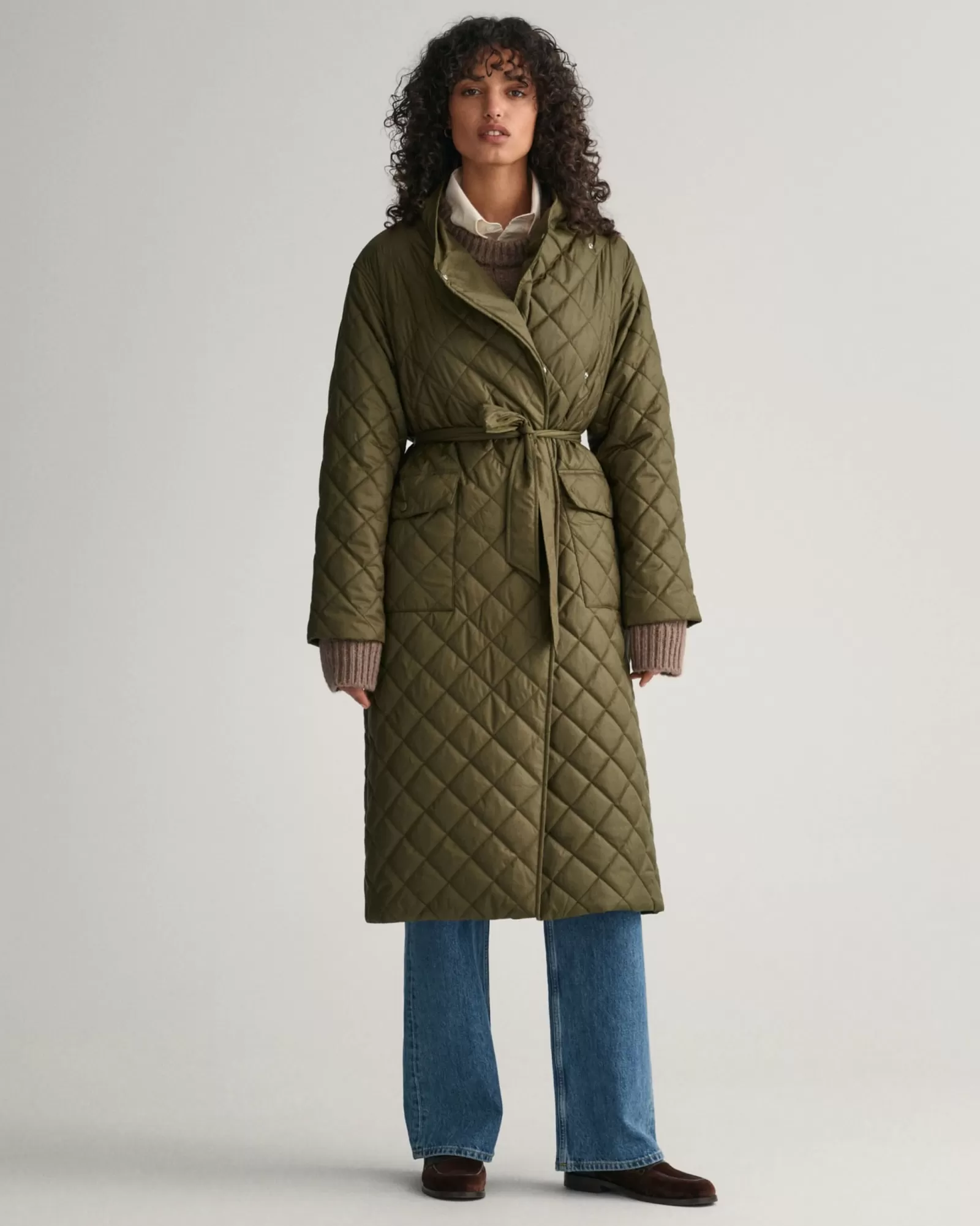 Women GANT Jackets & Coats*Quilted Coat DARK CACTUS