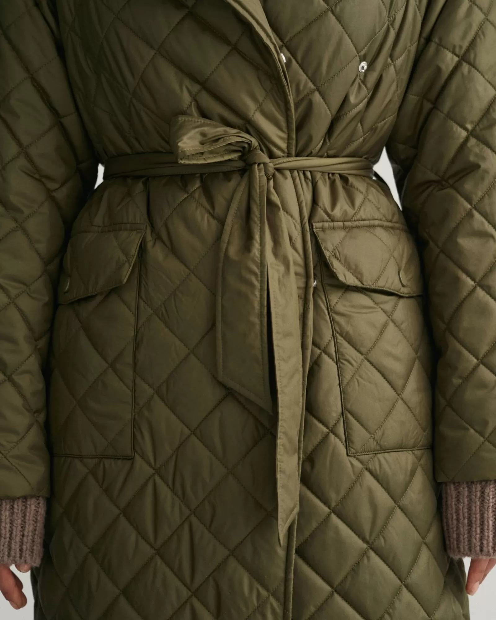 Women GANT Jackets & Coats*Quilted Coat DARK CACTUS