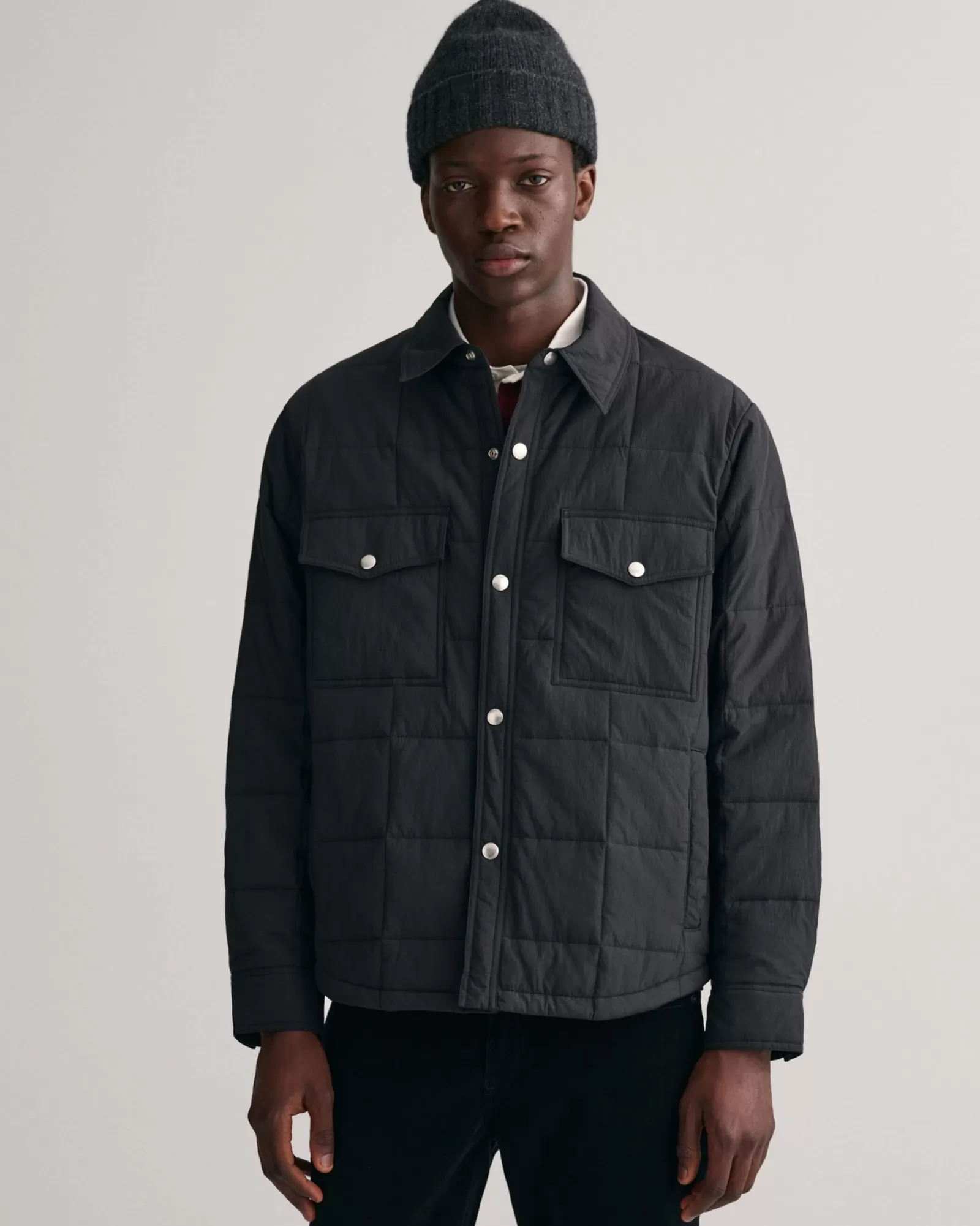 Men GANT Jackets & Coats*Quilted Shirt Jacket BLACK