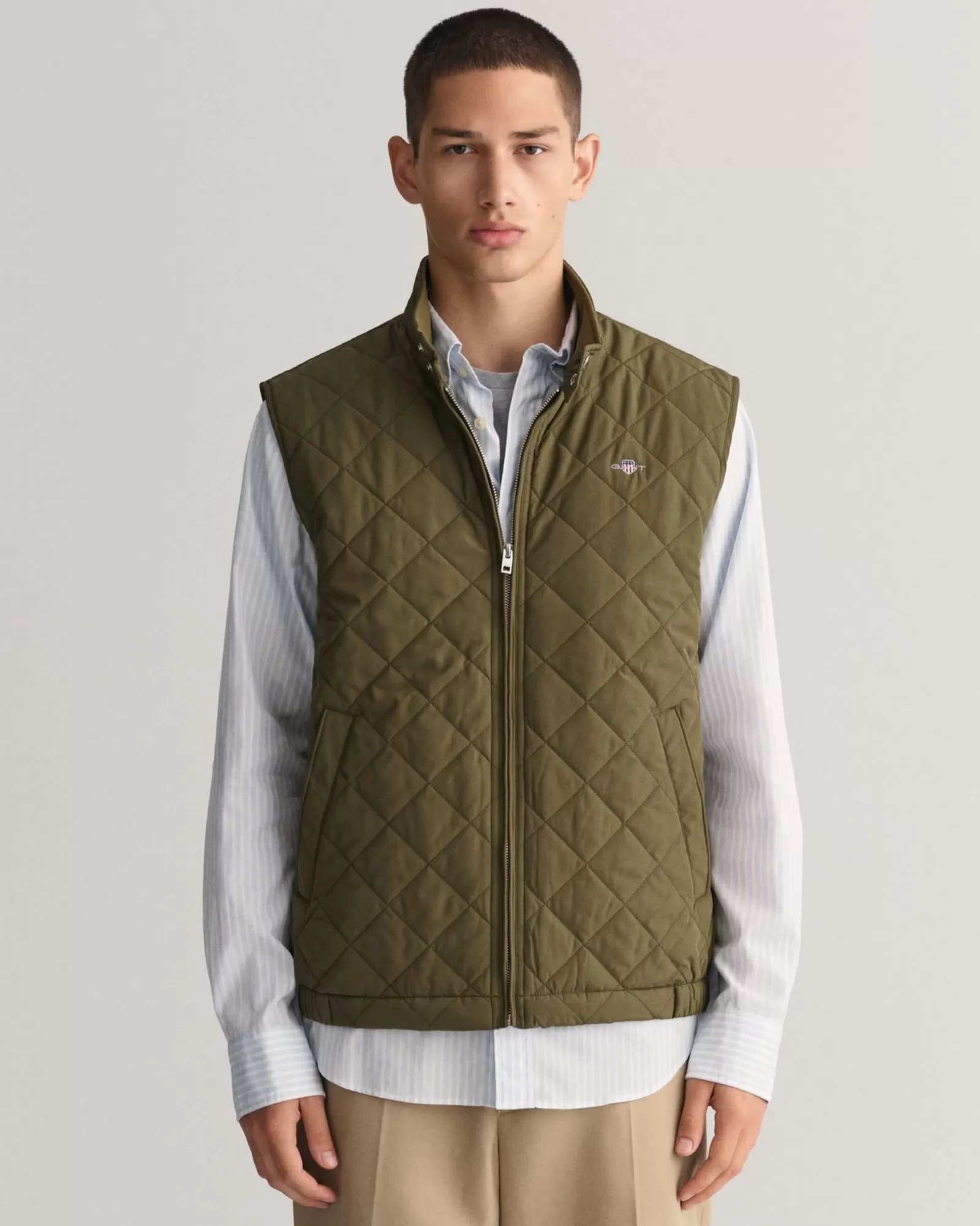 Men GANT Jackets & Coats*Quilted Windcheater Vest JUNIPER GREEN