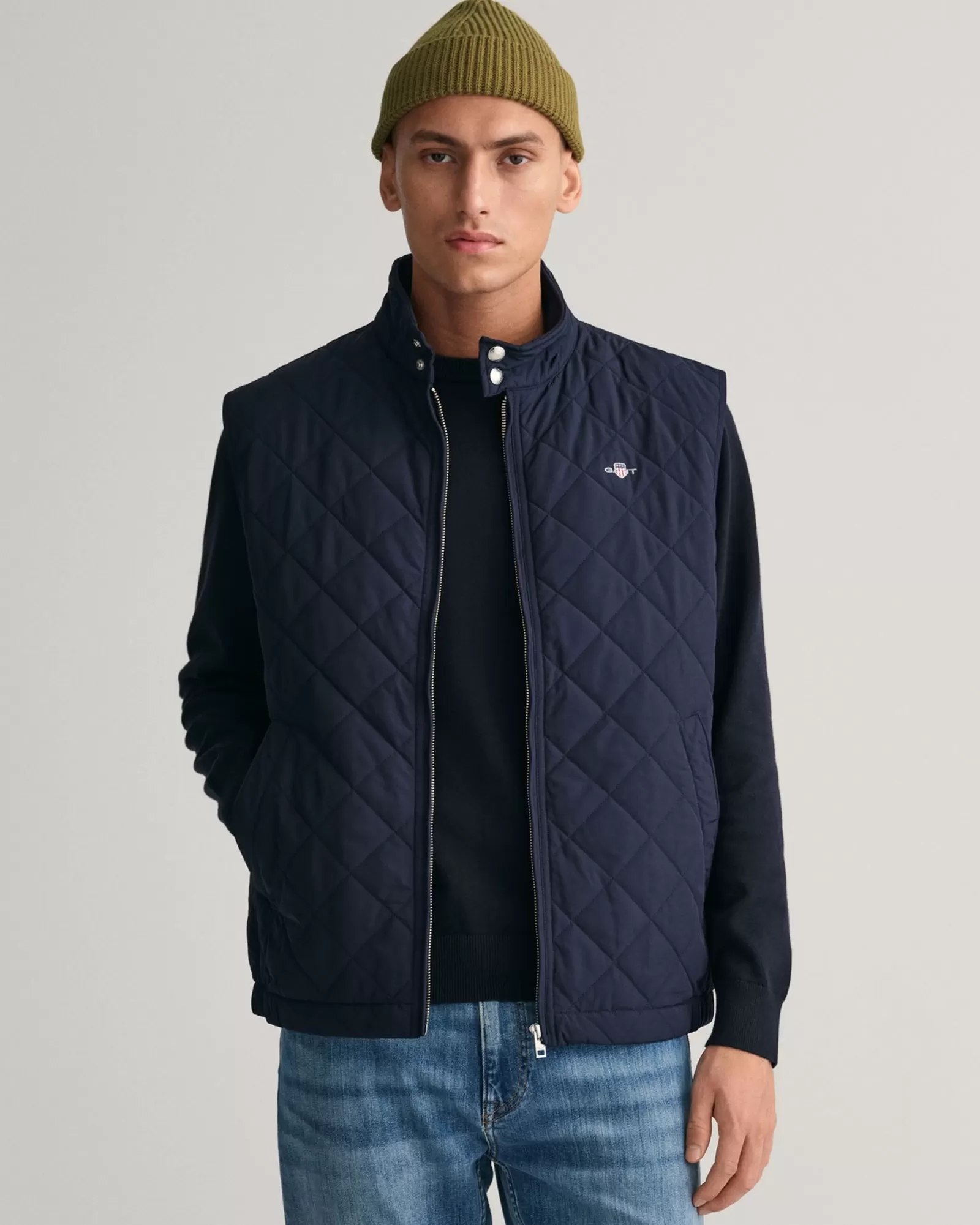 Men GANT Jackets & Coats*Quilted Windcheater Vest EVENING BLUE