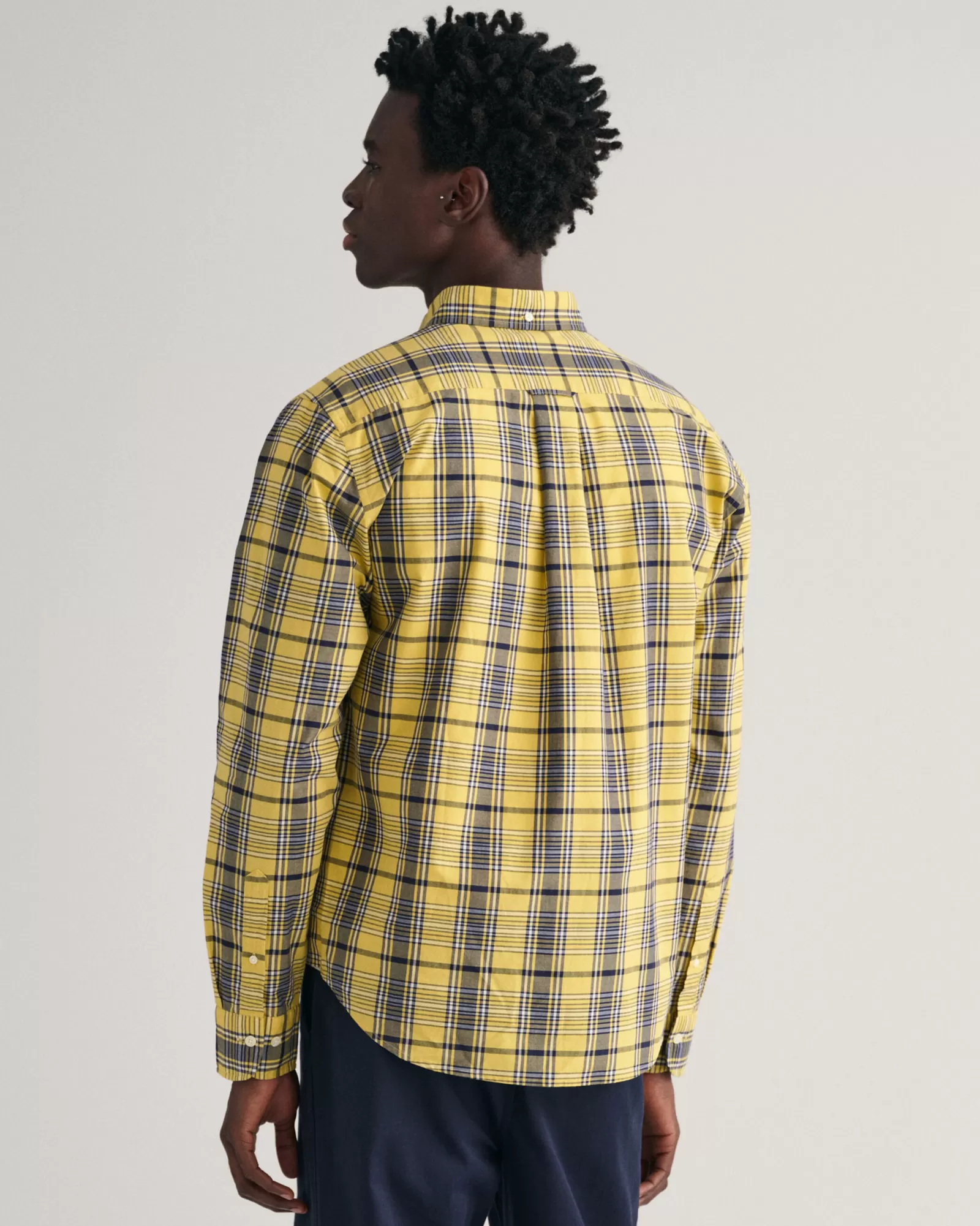 Men GANT Shirts*Regular Fit Checked Poplin Shirt PARCHMENT YELLOW