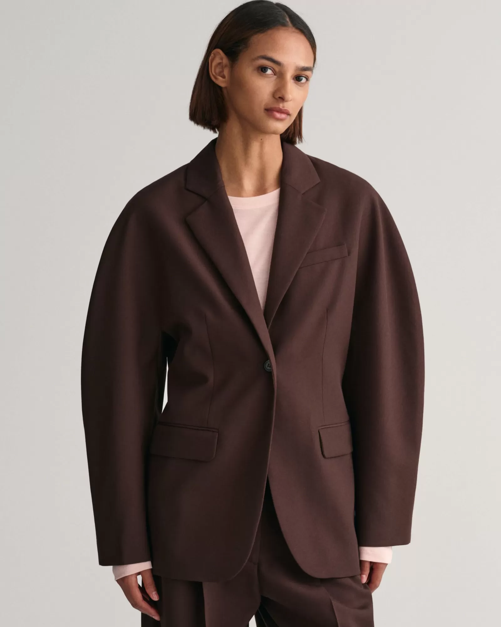 Women GANT Blazers*Regular Fit Cocoon Blazer RICH BROWN