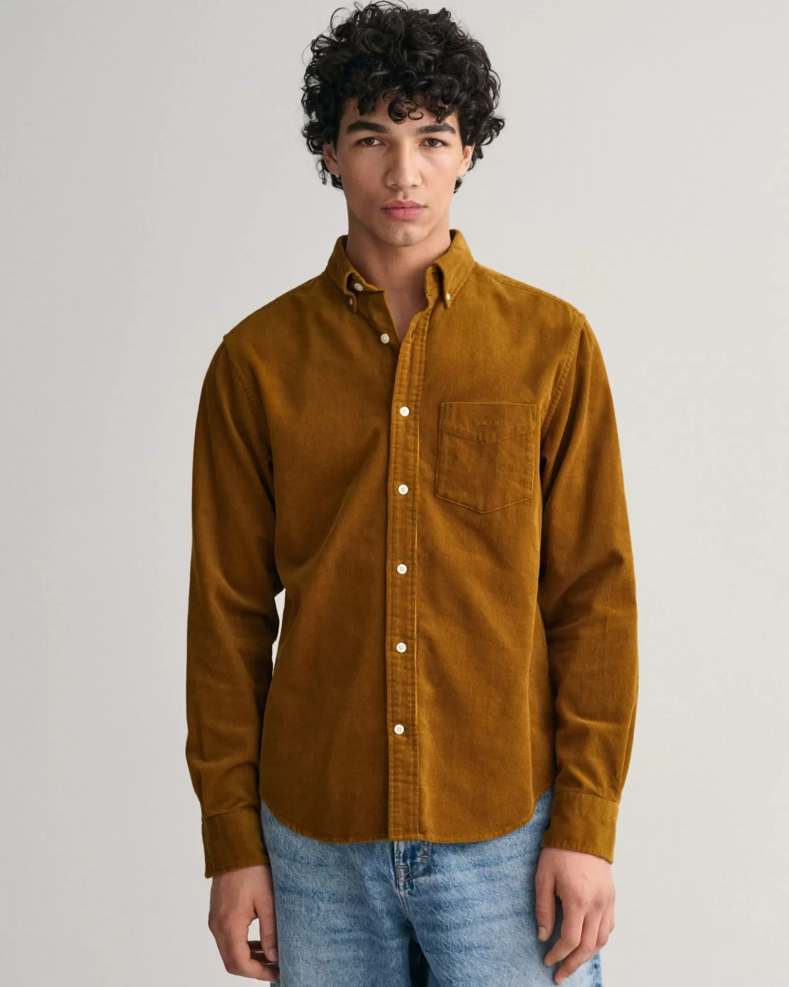 Men GANT Shirts*Regular Fit Corduroy Shirt WOODY BROWN