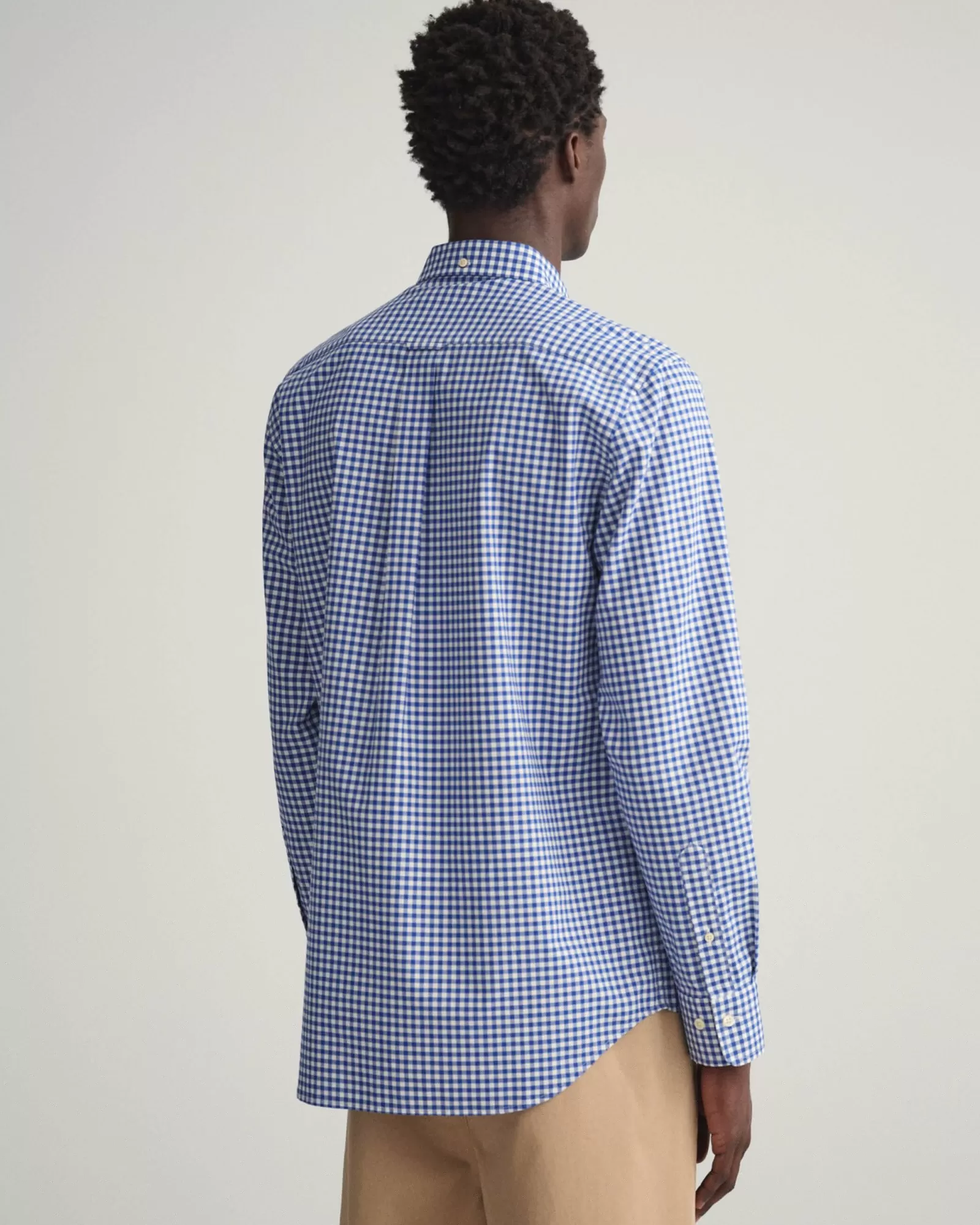 Men GANT Shirts*Regular Fit Gingham Broadcloth Shirt COLLEGE BLUE