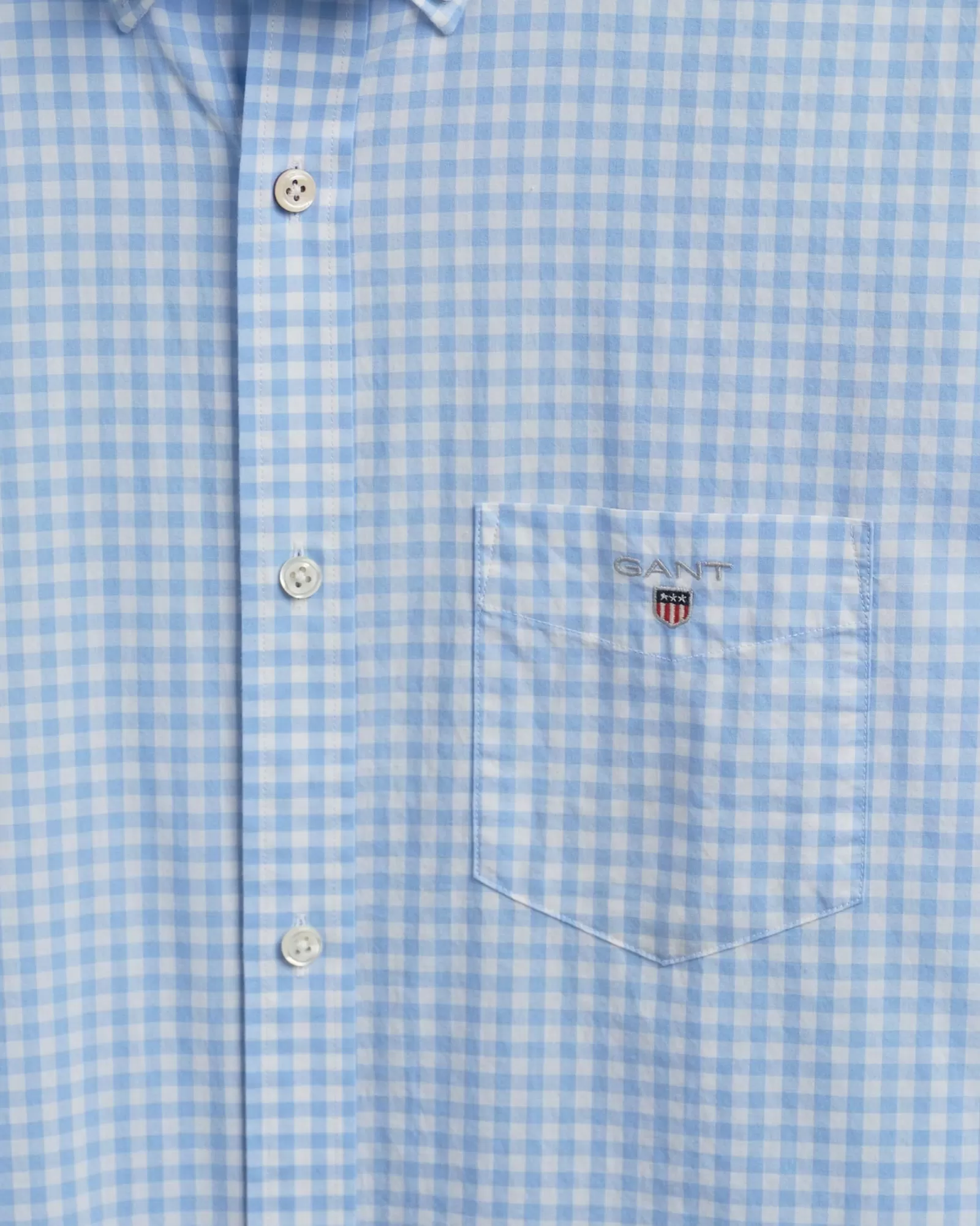 Men GANT Shirts*Regular Fit Gingham Broadcloth Shirt CAPRI BLUE