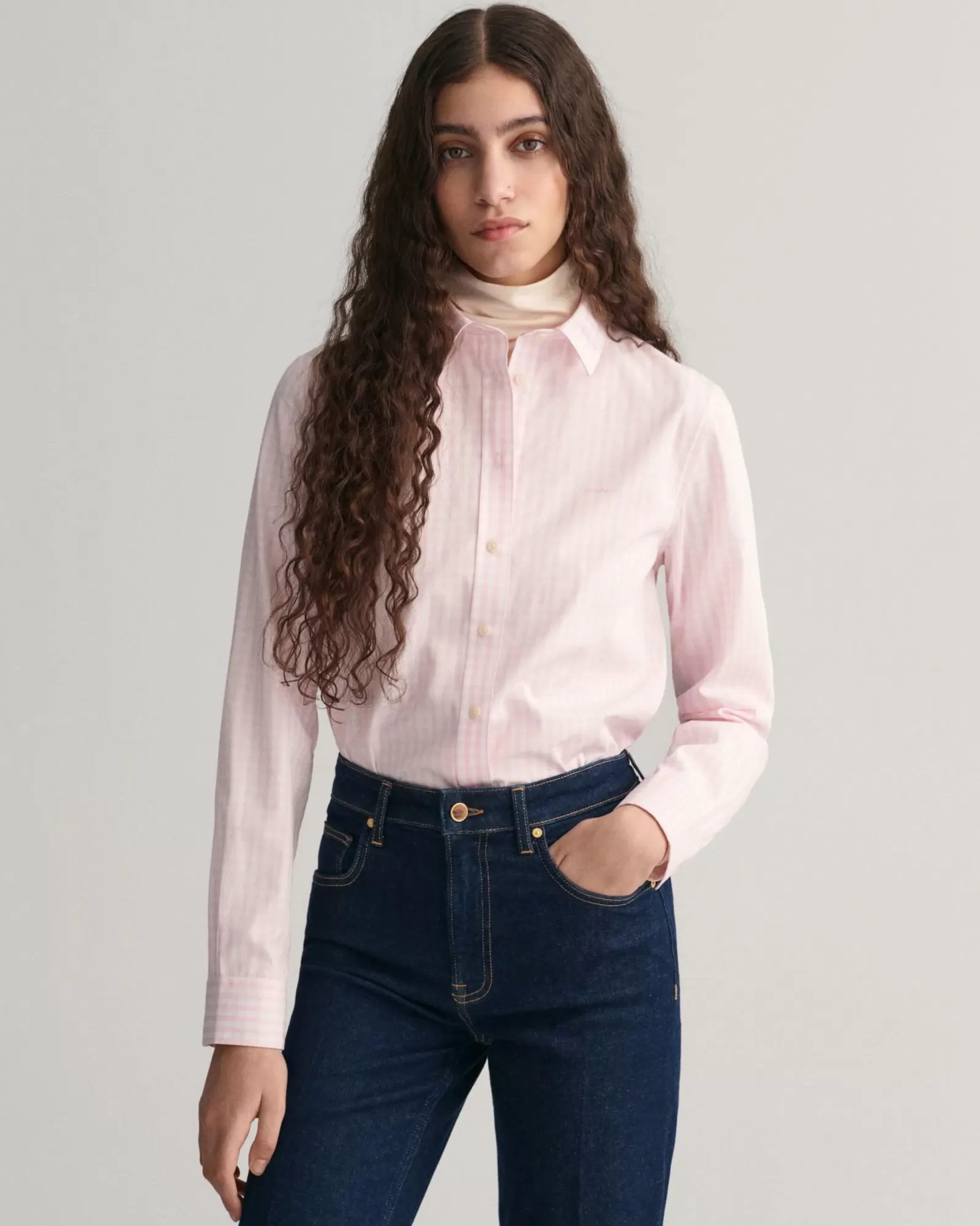 Women GANT Shirts*Regular Fit Gingham Poplin Shirt LIGHT PINK