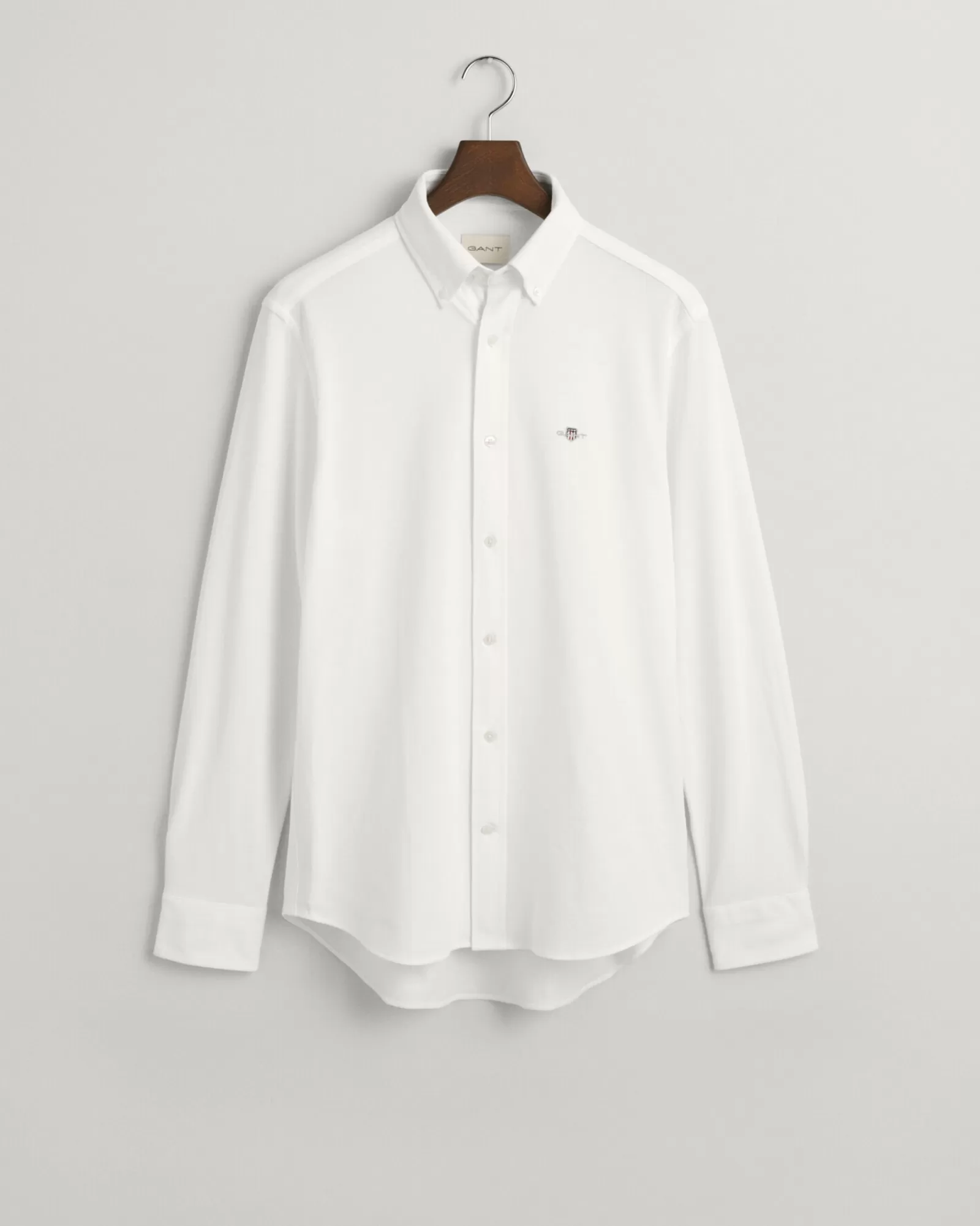 Men GANT Shirts*Regular Fit Jersey Piqué Shirt WHITE