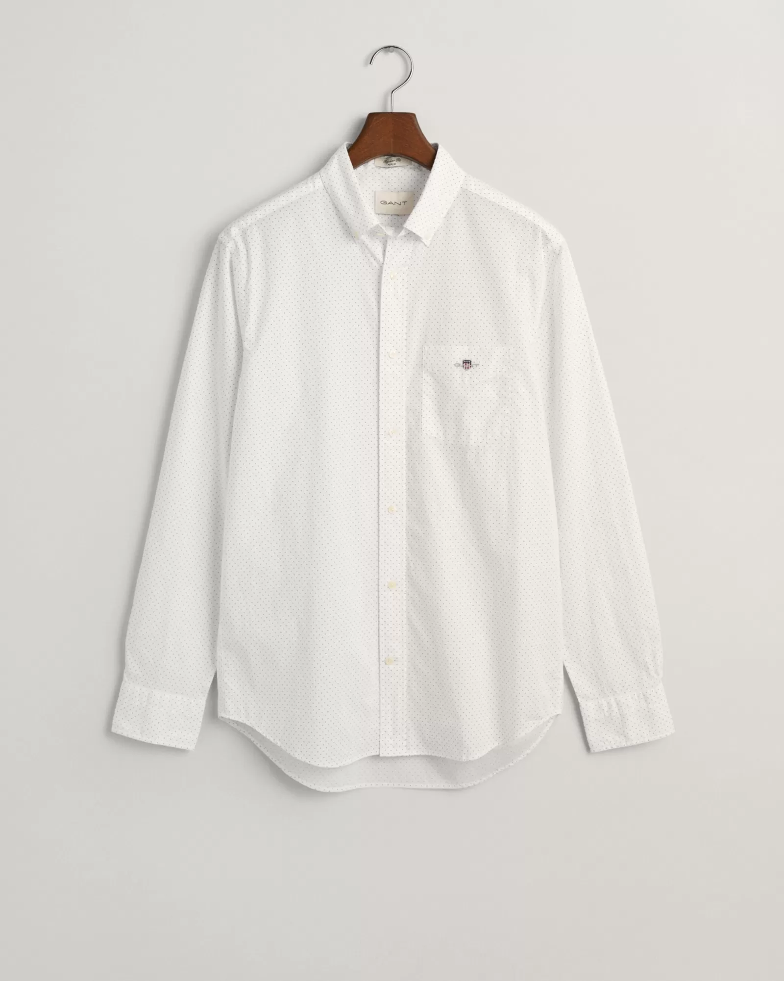 Men GANT Shirts*Regular Fit Micro Dot Poplin Shirt WHITE