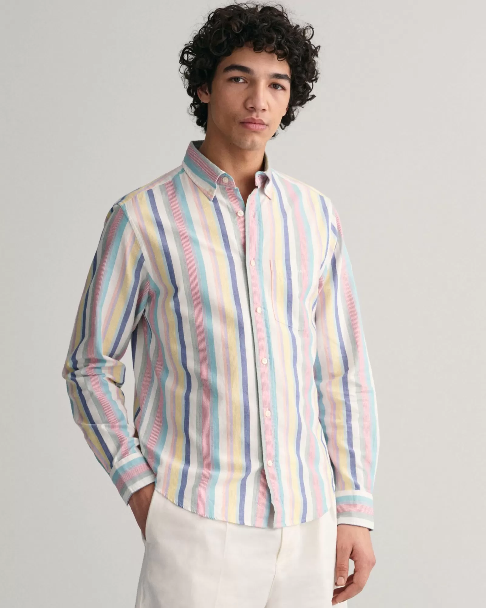 Men GANT Shirts*Regular Fit Multi Stripe Oxford Shirt MULTICOLOR