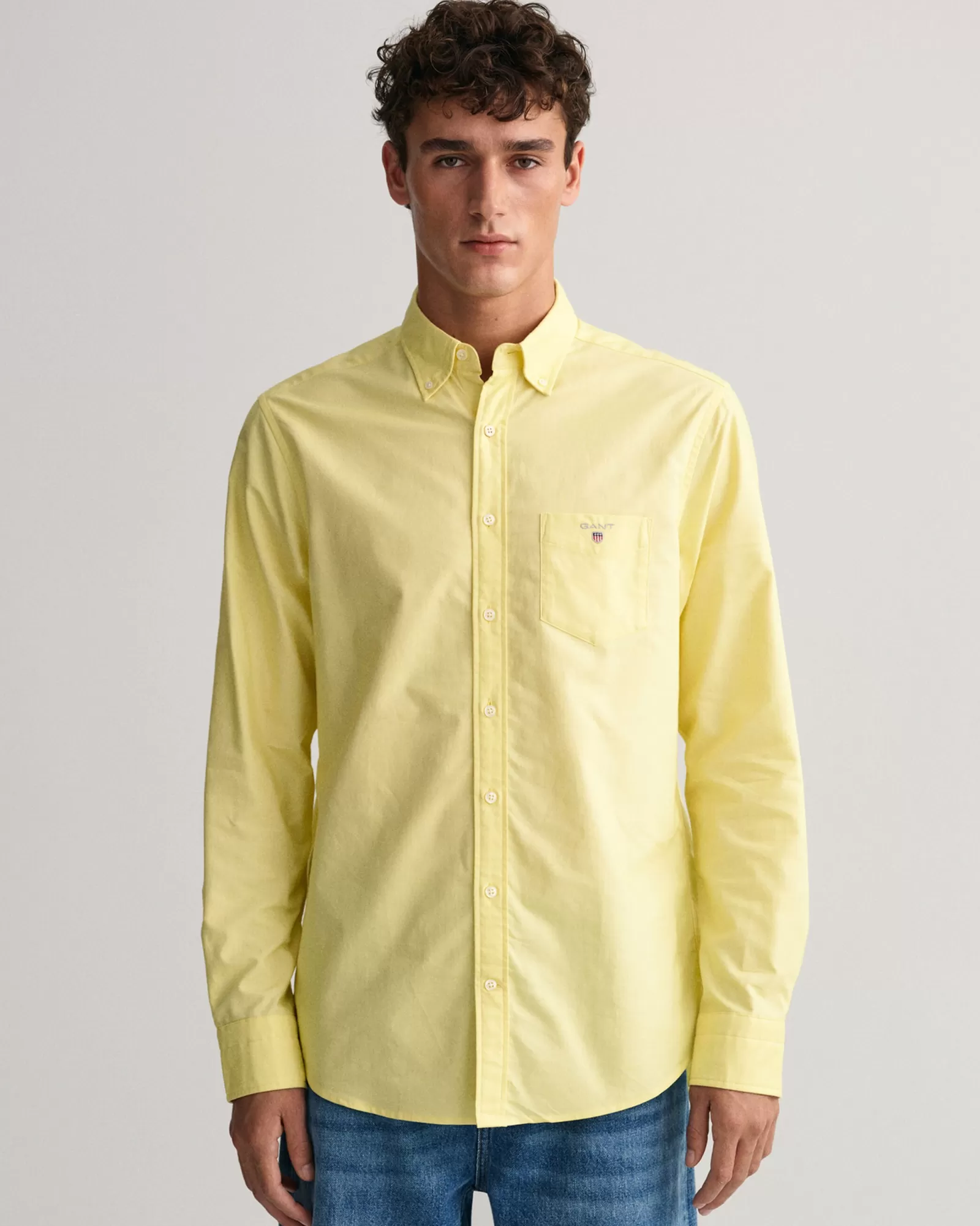 Men GANT Shirts*Regular Fit Oxford Shirt CLEAR YELLOW