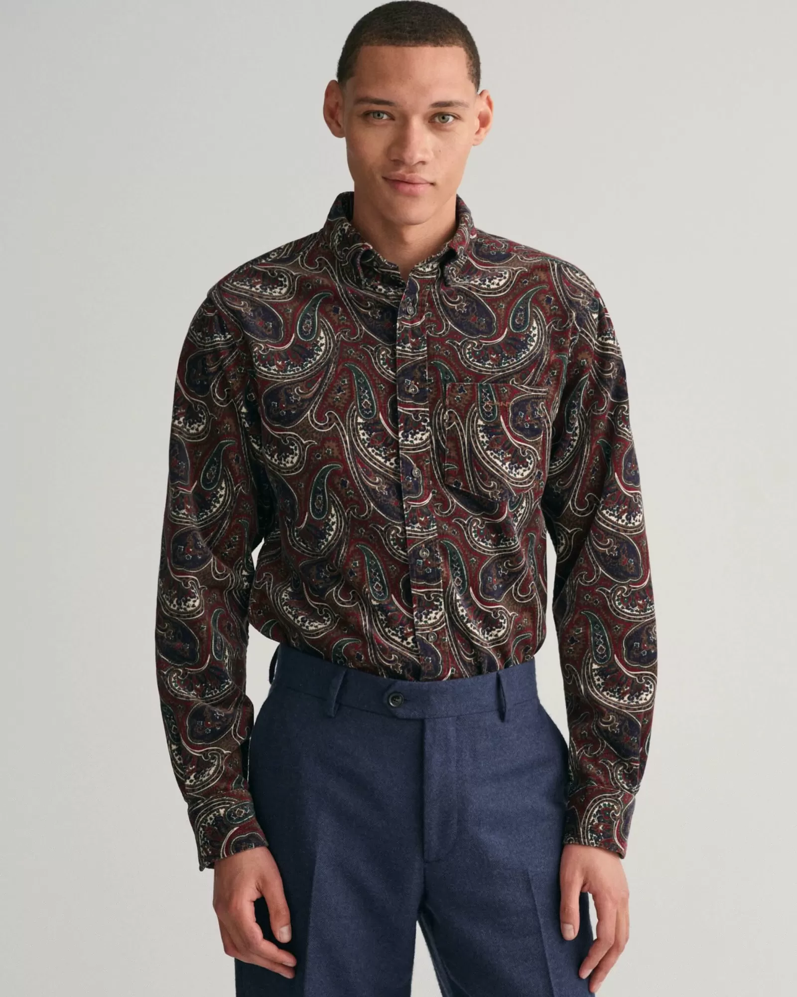 Men GANT Shirts*Regular Fit Paisley Corduroy Shirt PLUMPED RED