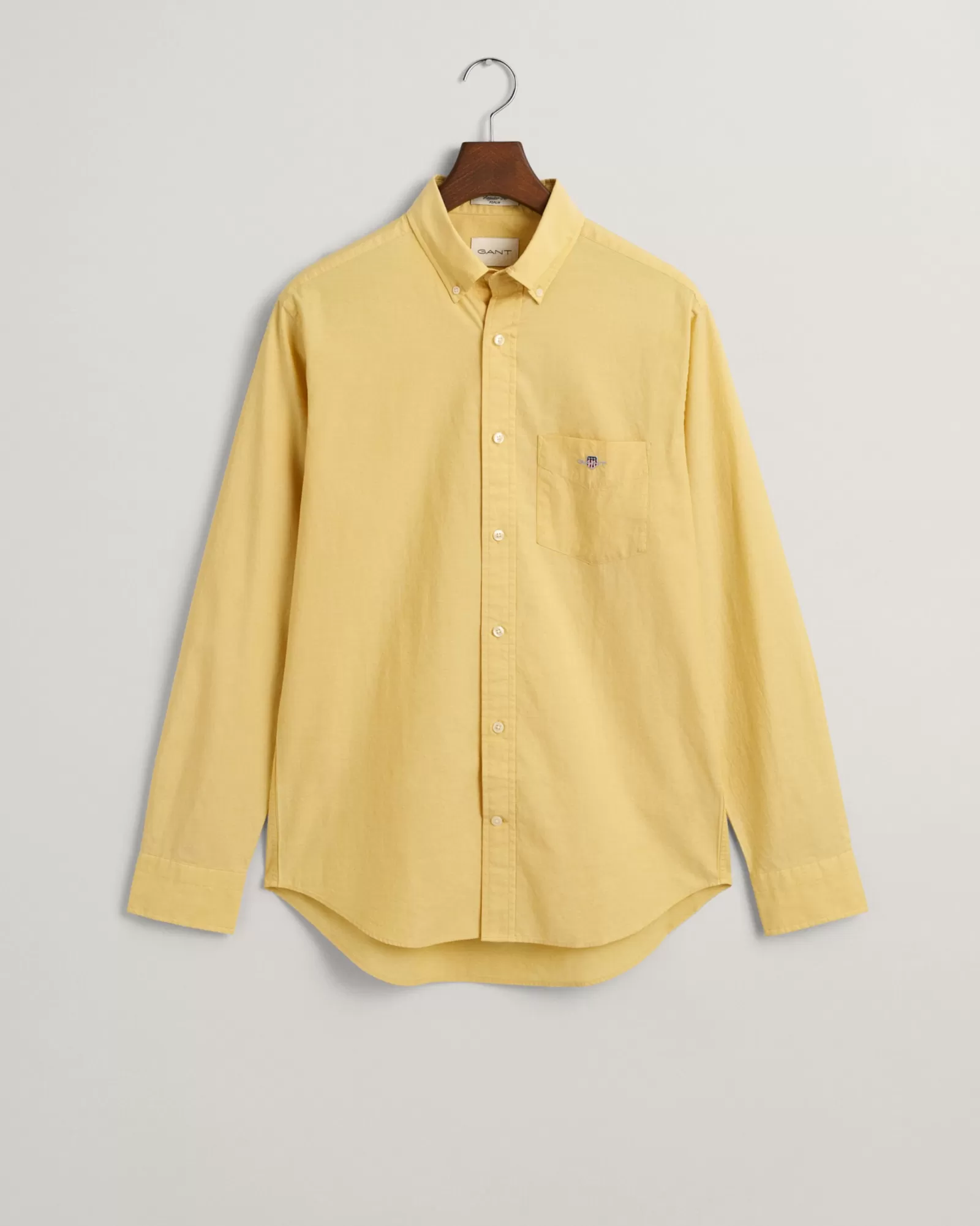 Men GANT Shirts*Regular Fit Poplin Shirt PARCHMENT YELLOW