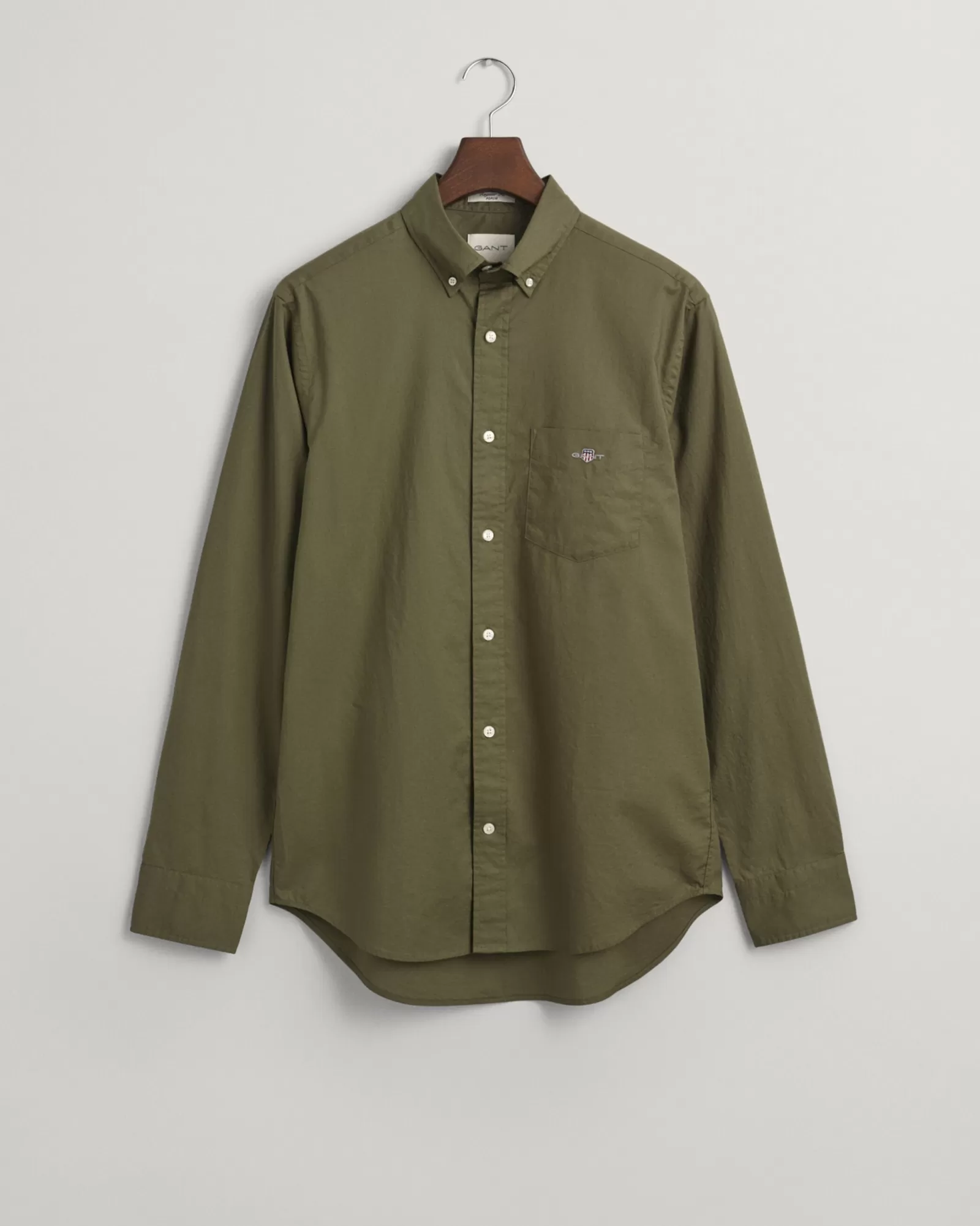 Men GANT Shirts*Regular Fit Poplin Shirt JUNIPER GREEN