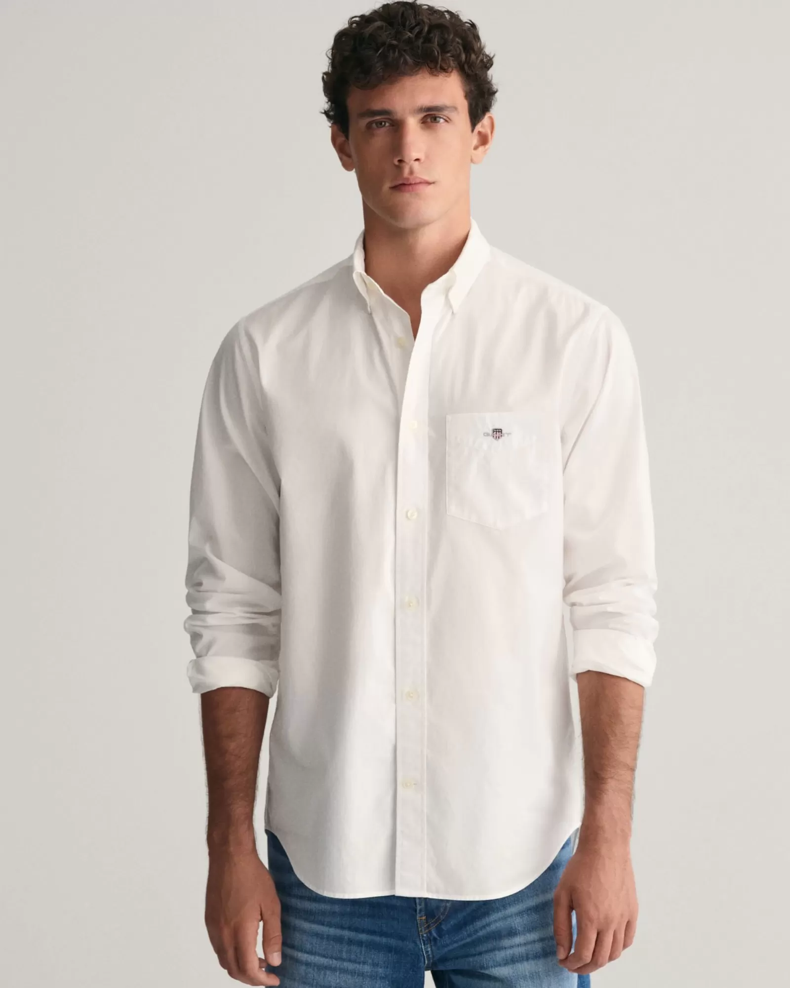 Men GANT Shirts*Regular Fit Poplin Shirt WHITE