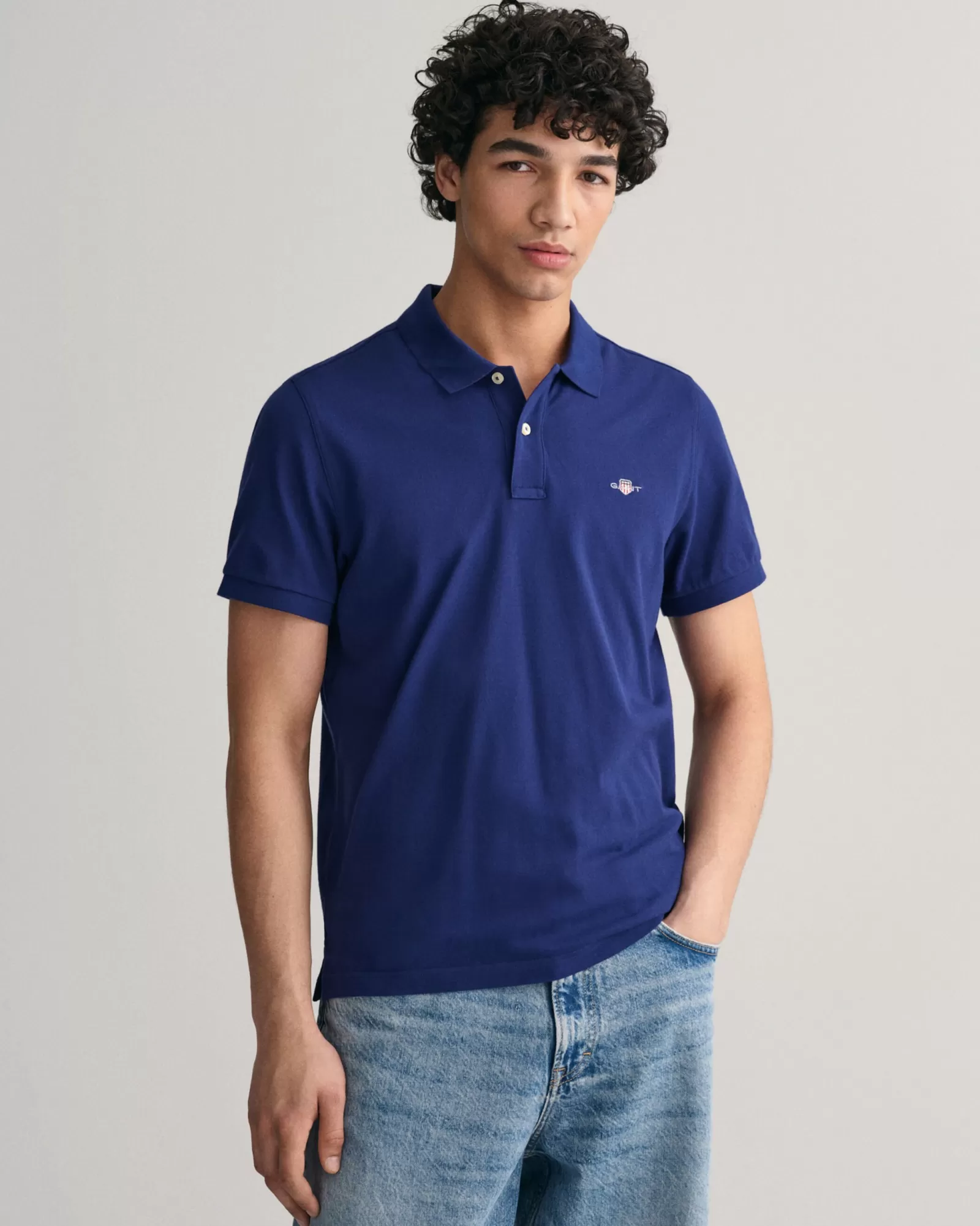 Men GANT Polos & Heavy Ruggers*Regular Fit Shield Piqué Polo Shirt RICH NAVY