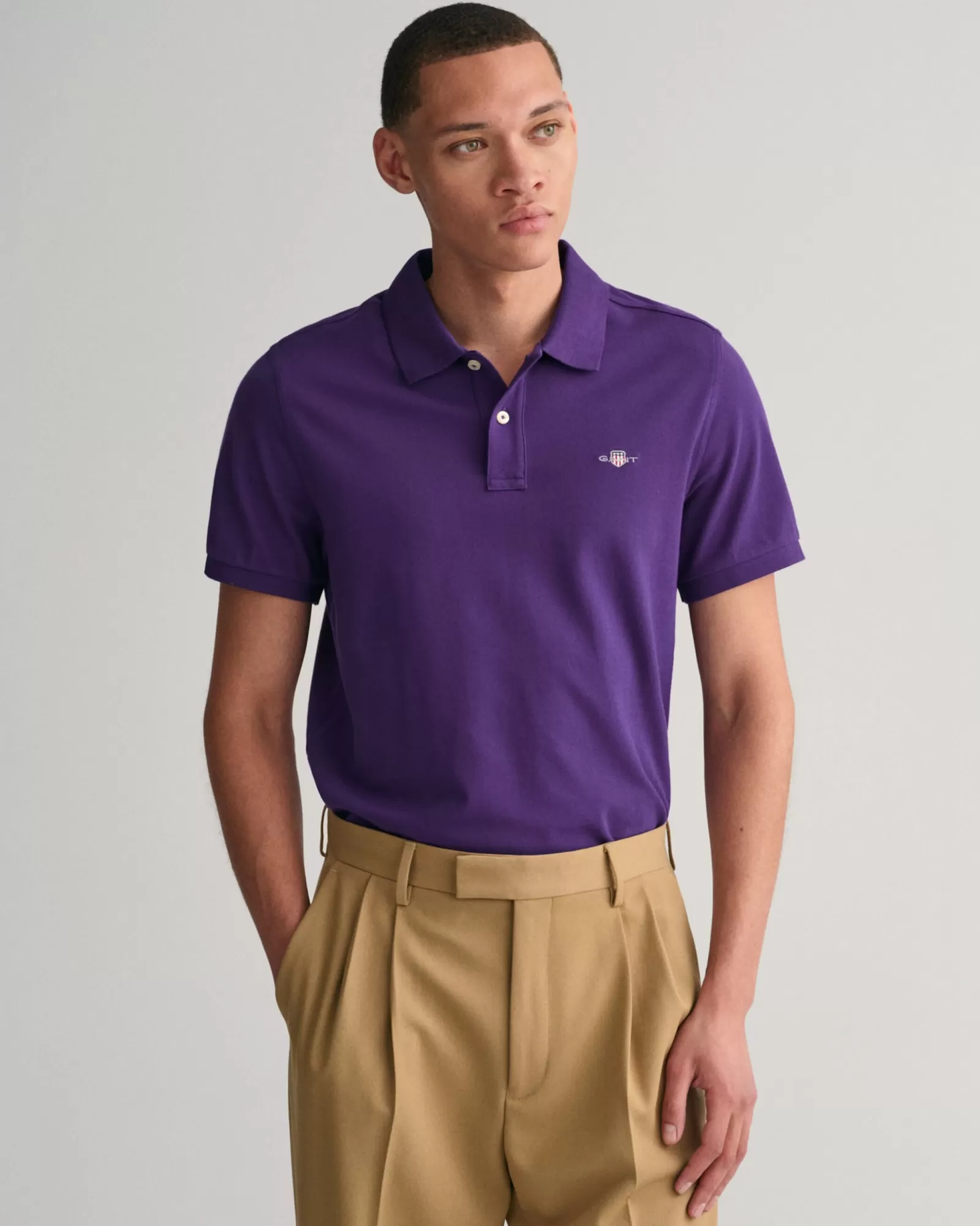 Men GANT Polos & Heavy Ruggers*Regular Fit Shield Piqué Polo Shirt PANSY PURPLE