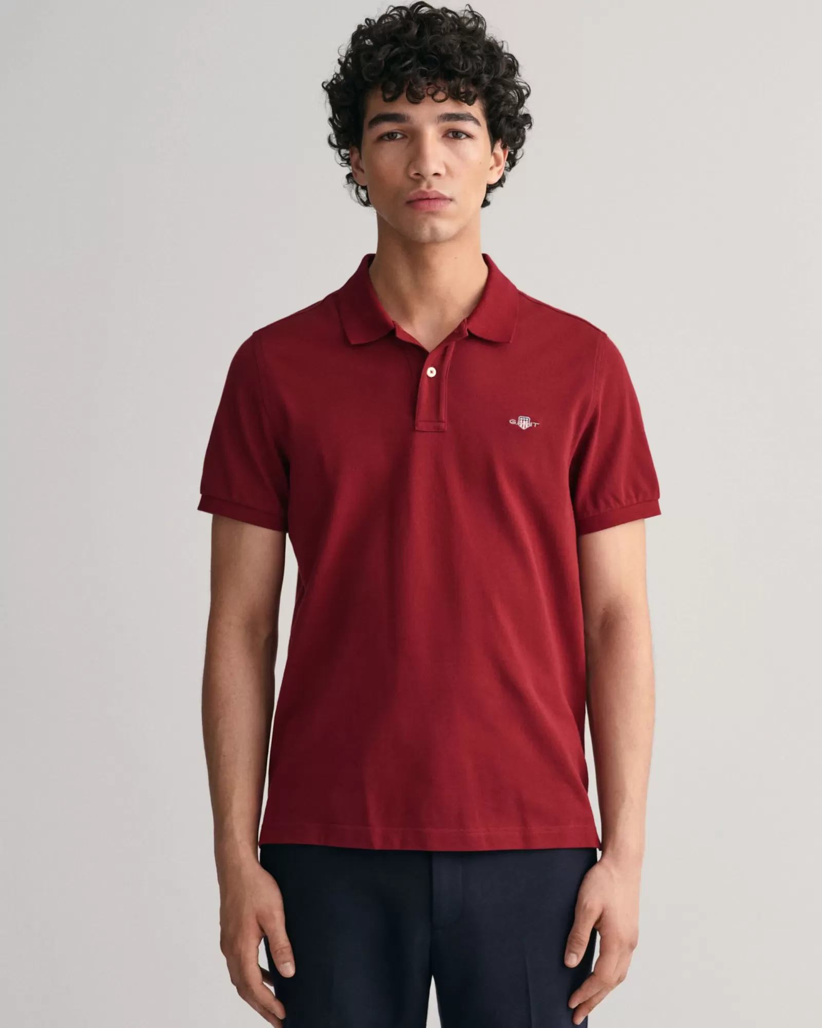 Men GANT Polos & Heavy Ruggers*Regular Fit Shield Piqué Polo Shirt PLUMPED RED