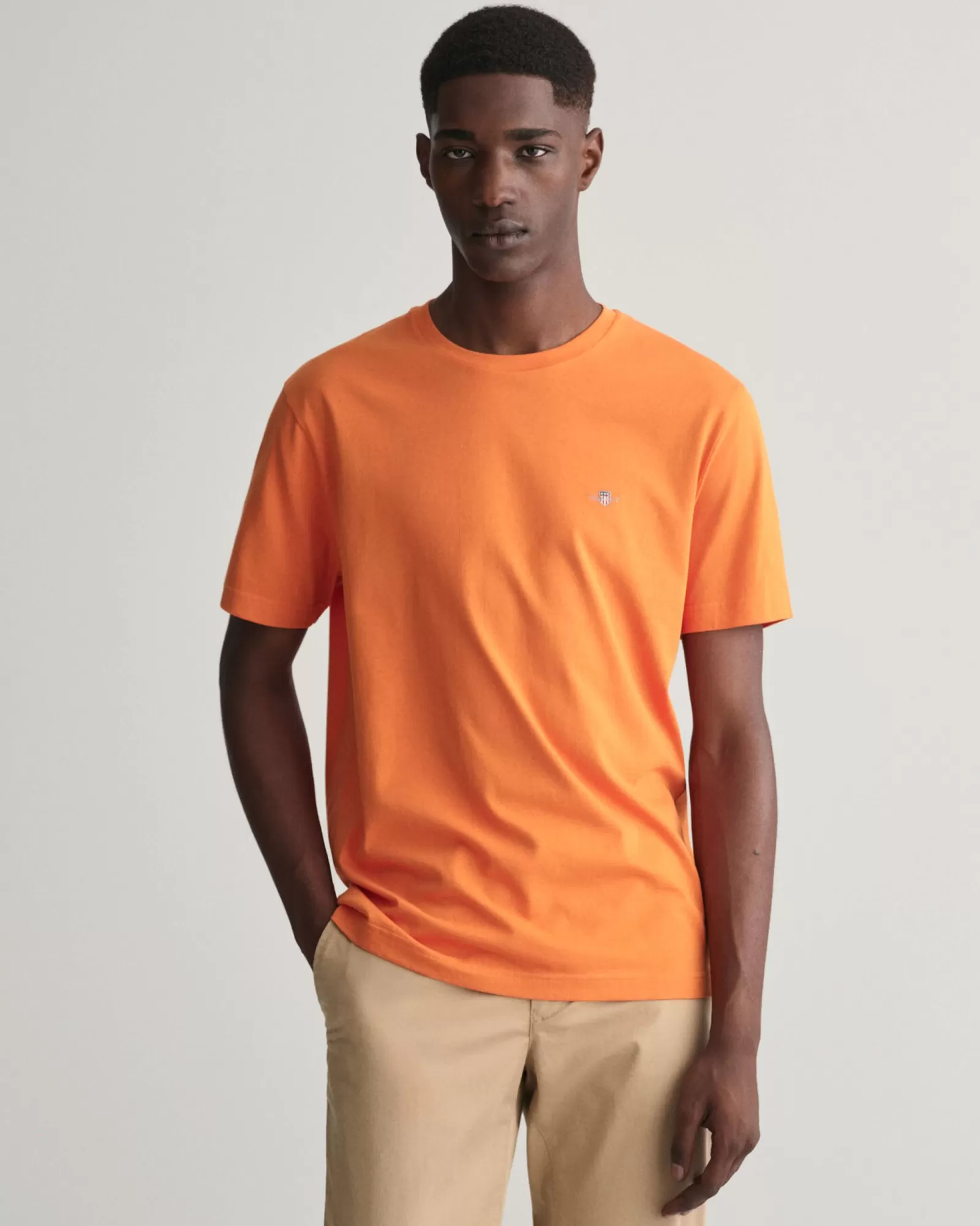 Men GANT T-Shirts*Regular Fit Shield T-Shirt PUMPKIN ORANGE