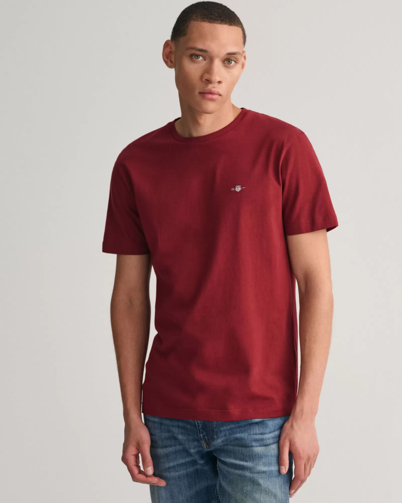 Men GANT T-Shirts*Regular Fit Shield T-Shirt PLUMPED RED